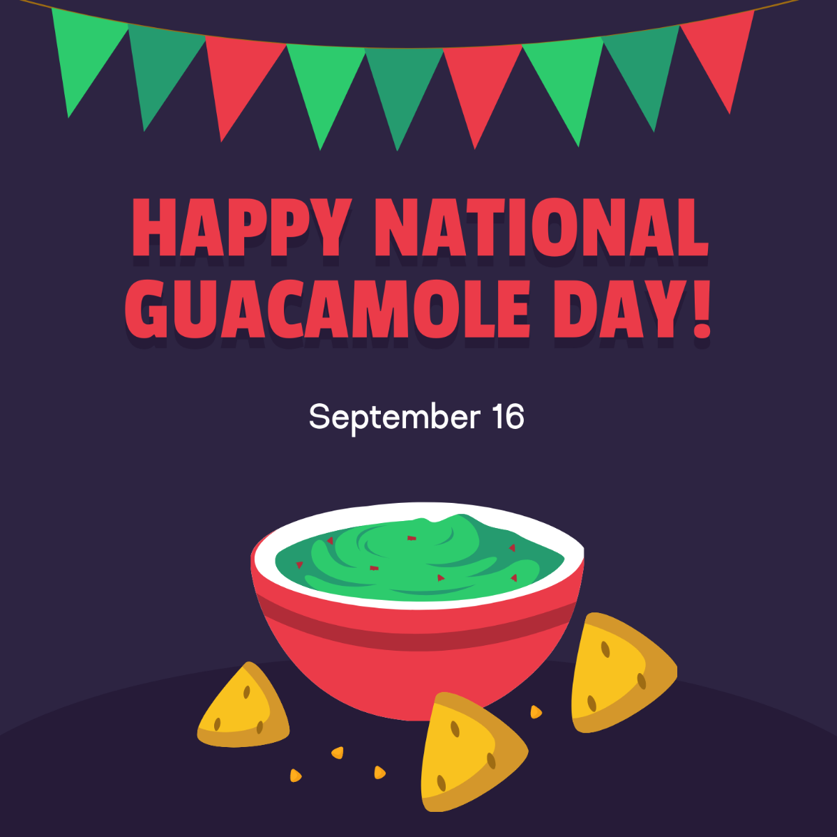National Guacamole Day Flyer Vector Template