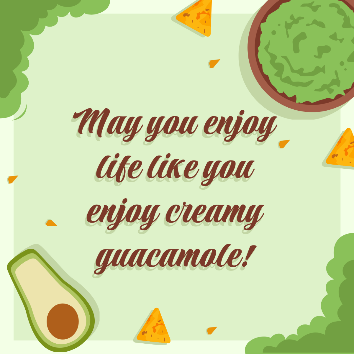 Free National Guacamole Day Greeting Card Vector Template