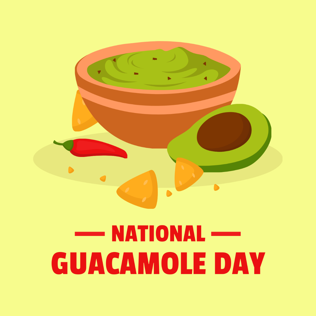 Free National Guacamole Day Vector Template