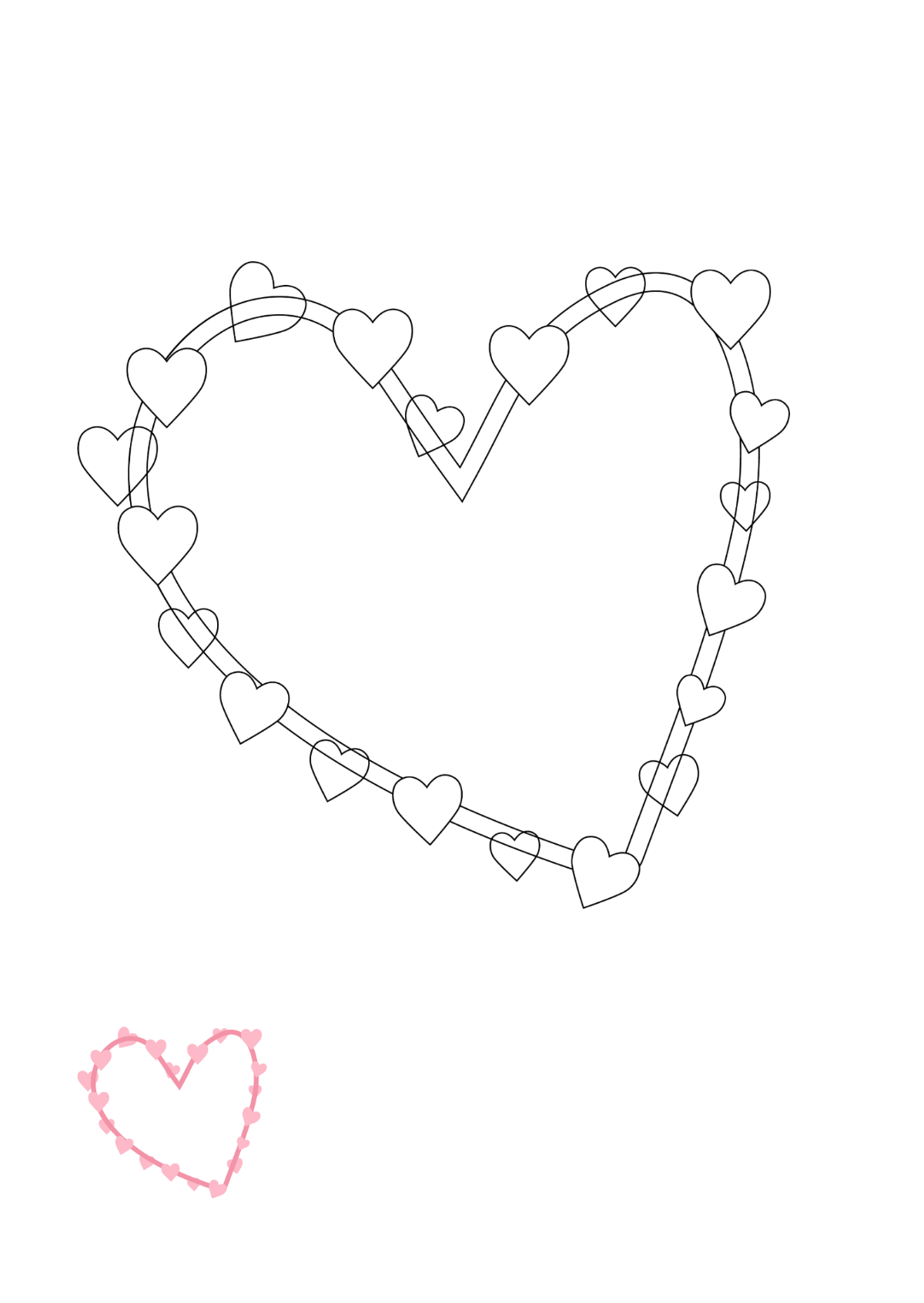 Heart Shape Frame Coloring Page Template
