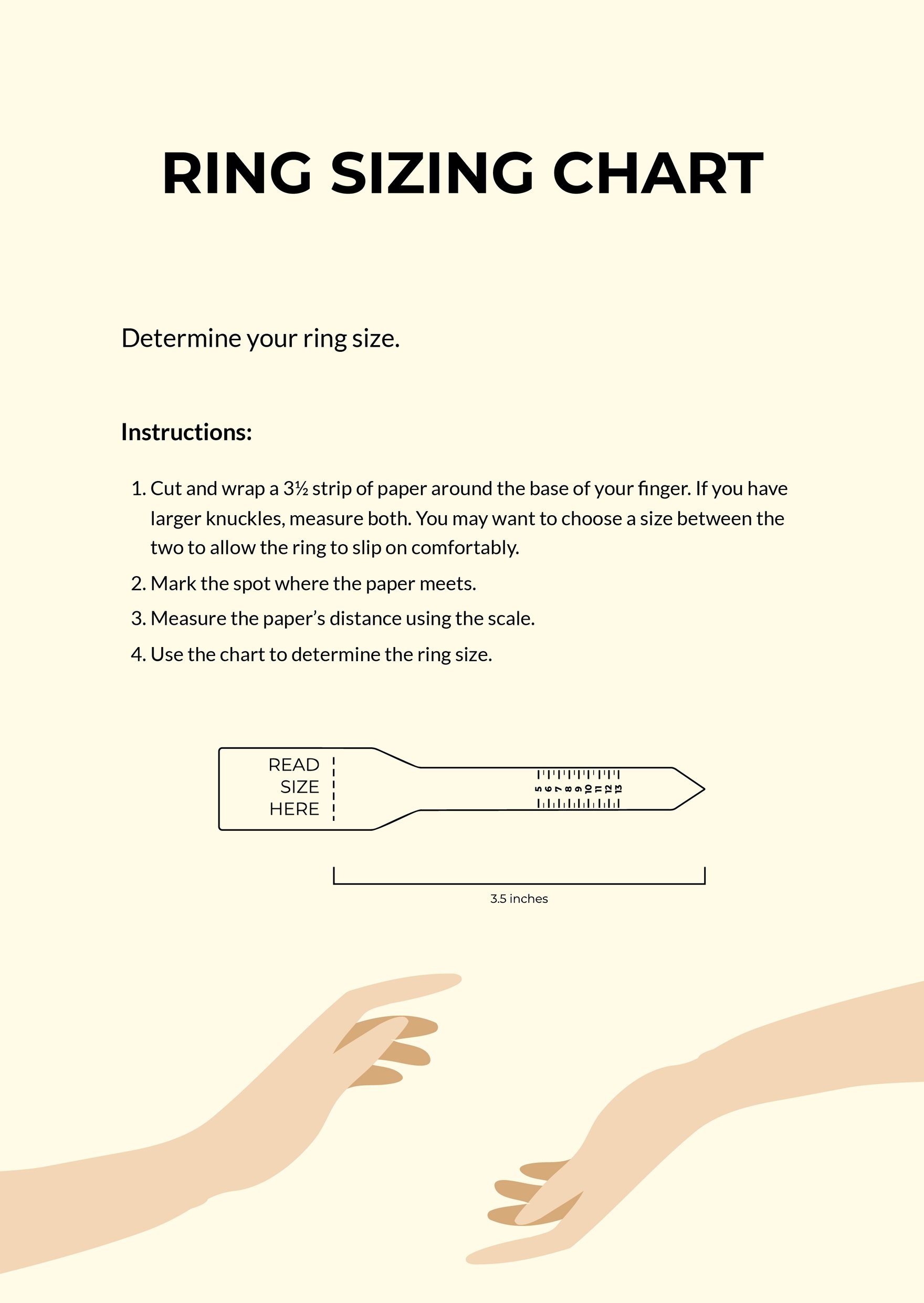 Ring Sizing Chart Template in PDF, Illustrator