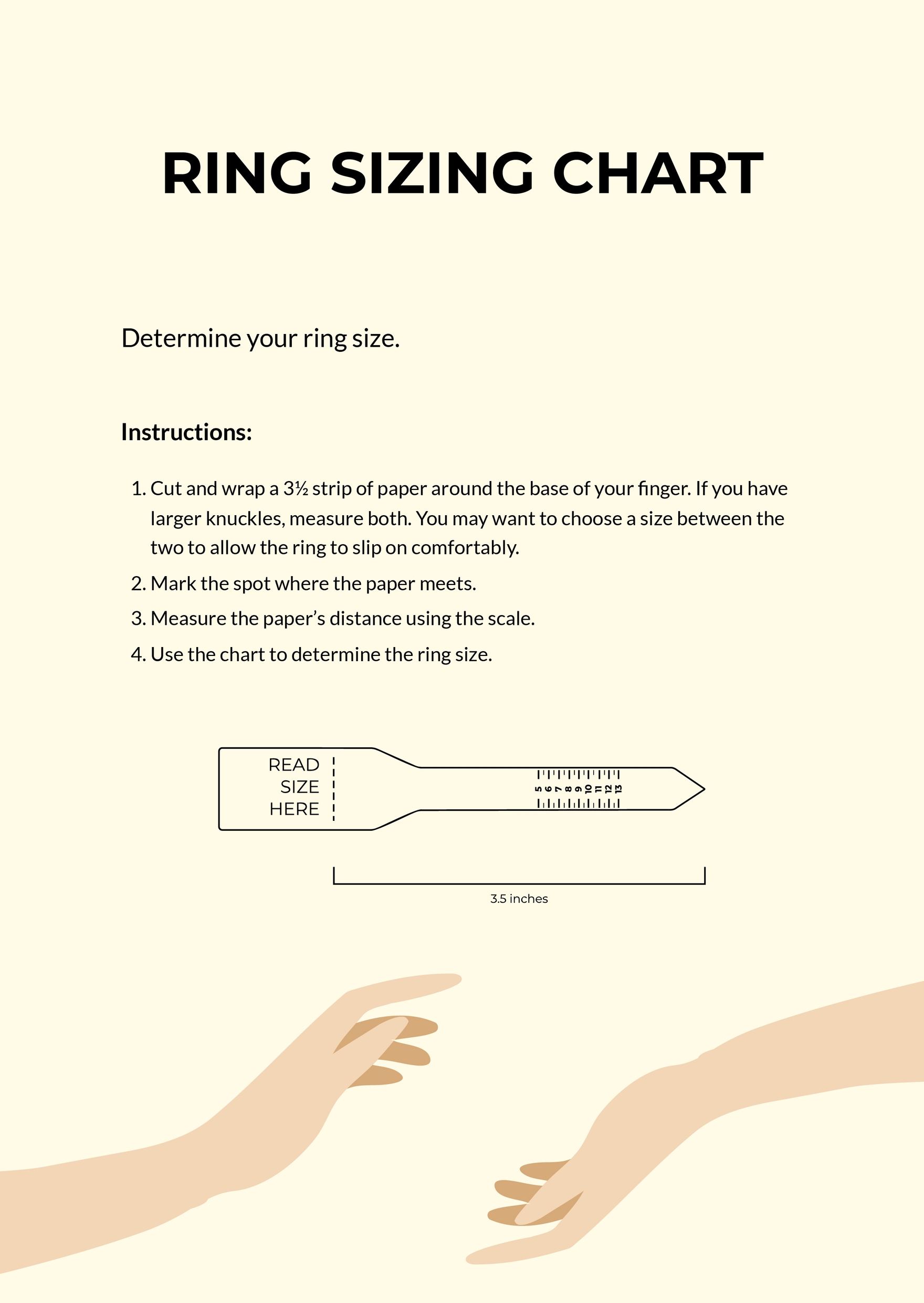 How to Measure Ring Size: Ring Size Chart + Free Ring Sizer