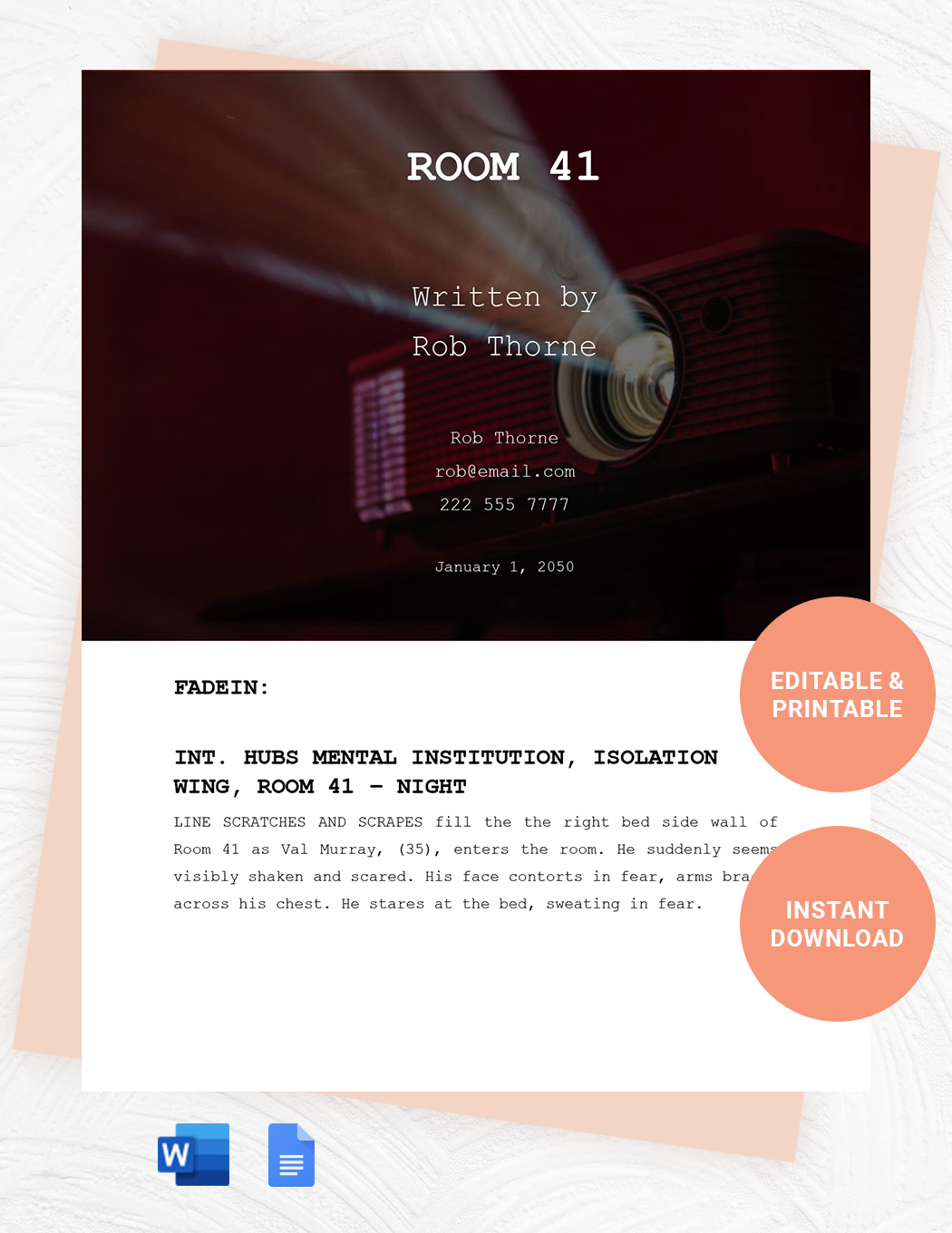 FREE Screenplay Google Docs Template Download