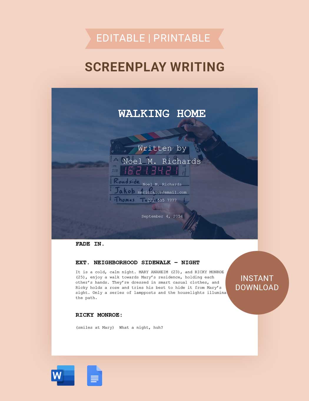 Screenplay Template in Google Docs FREE Download Template net