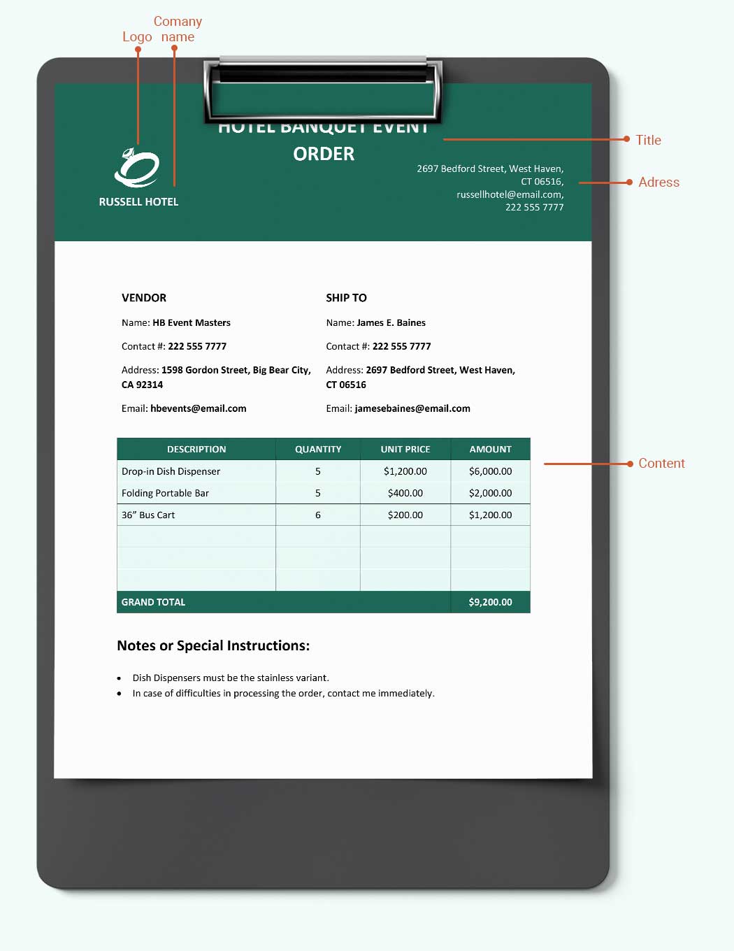 Hotel Banquet Event Order Template In Word Google Docs Pages Hotel Banquet Event Order Template In Word Google Docs Pages
