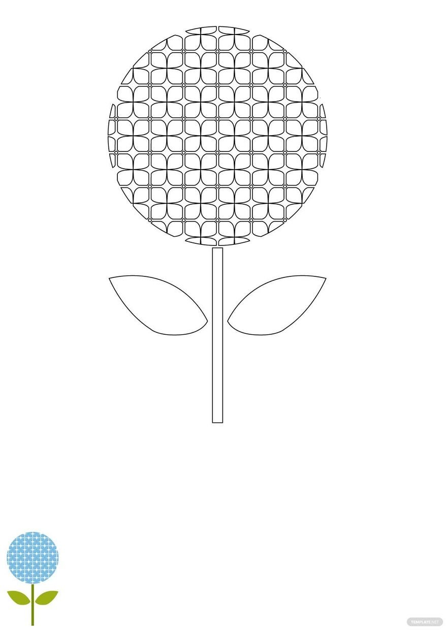 Free Hydrangea Flower Coloring Page