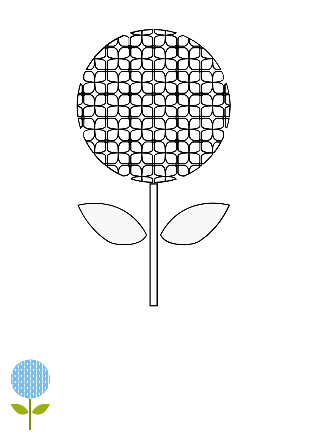 Hydrangea Flower Coloring Page Template