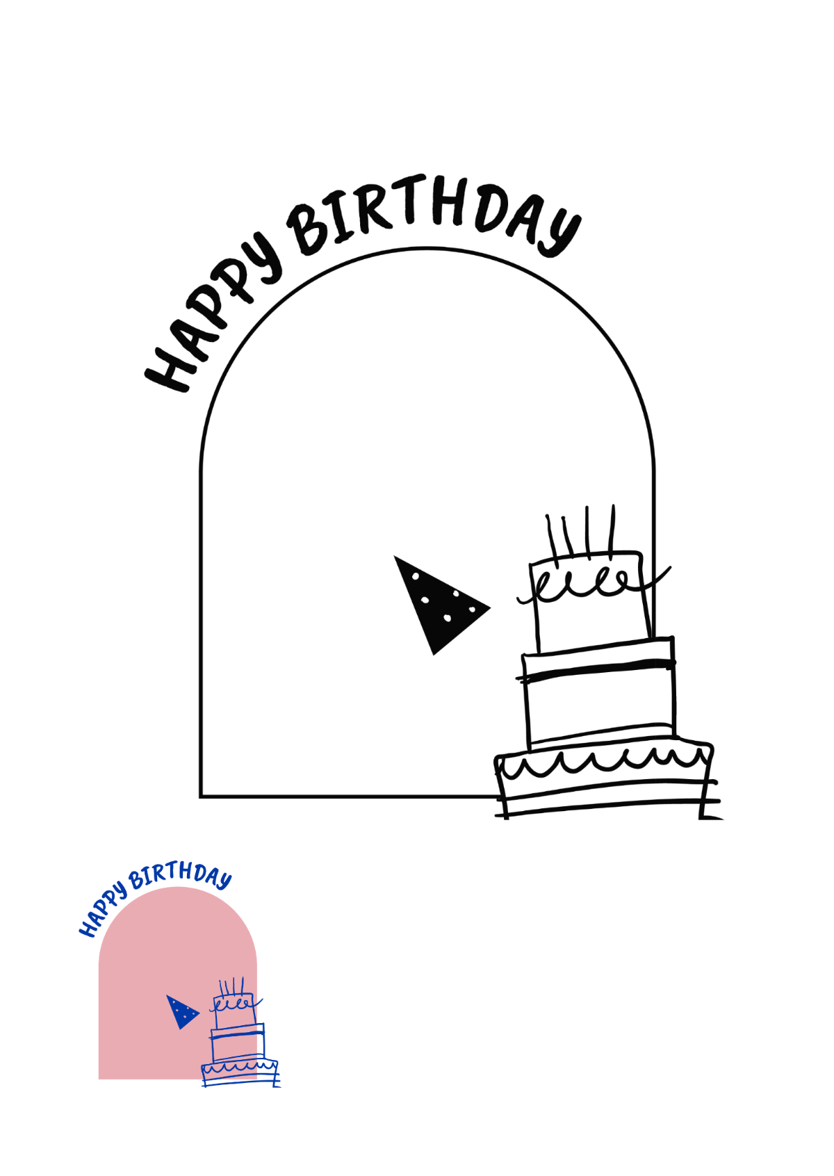 Birthday Frame Coloring Page Template