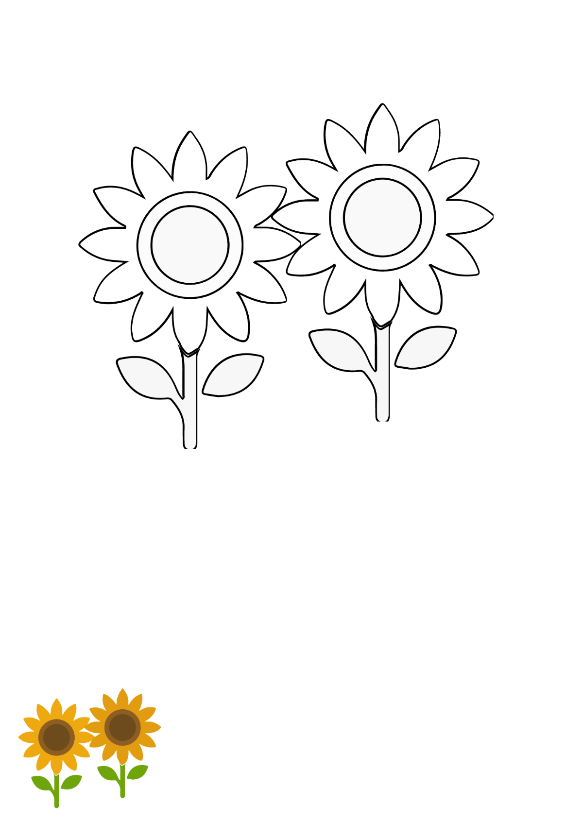 Sunflowers Coloring Page Template