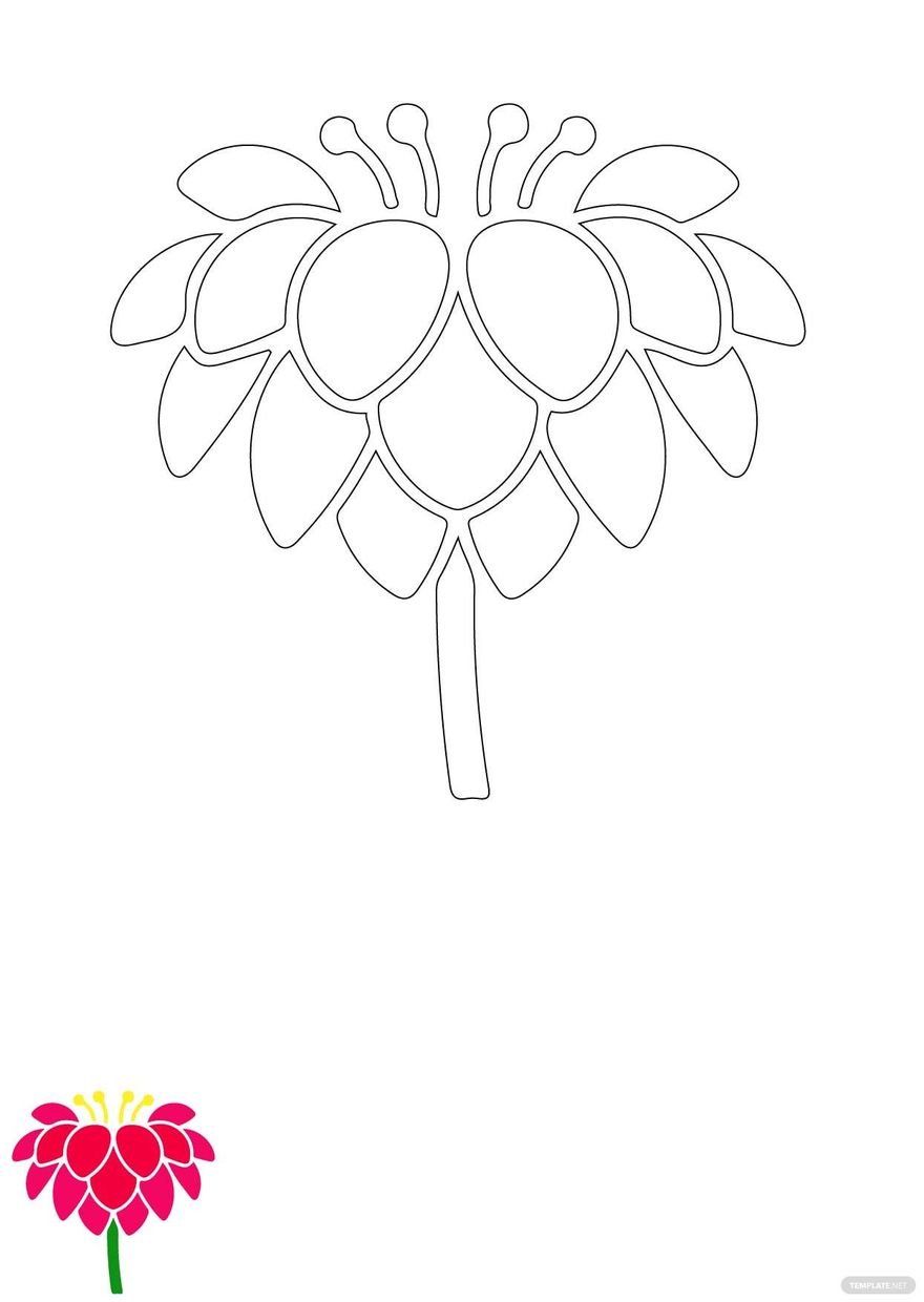 Free Dahlia Flower Coloring Page in PDF, EPS, JPG