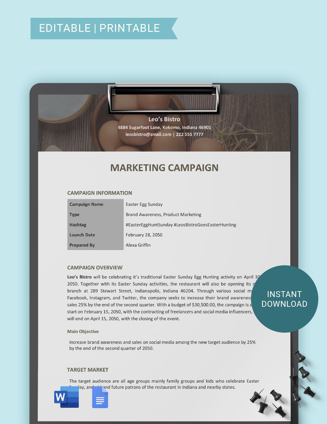 Marketing Campaign Management Plan Template