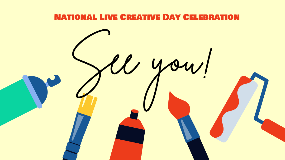 National Live Creative Day Invitation Background Template