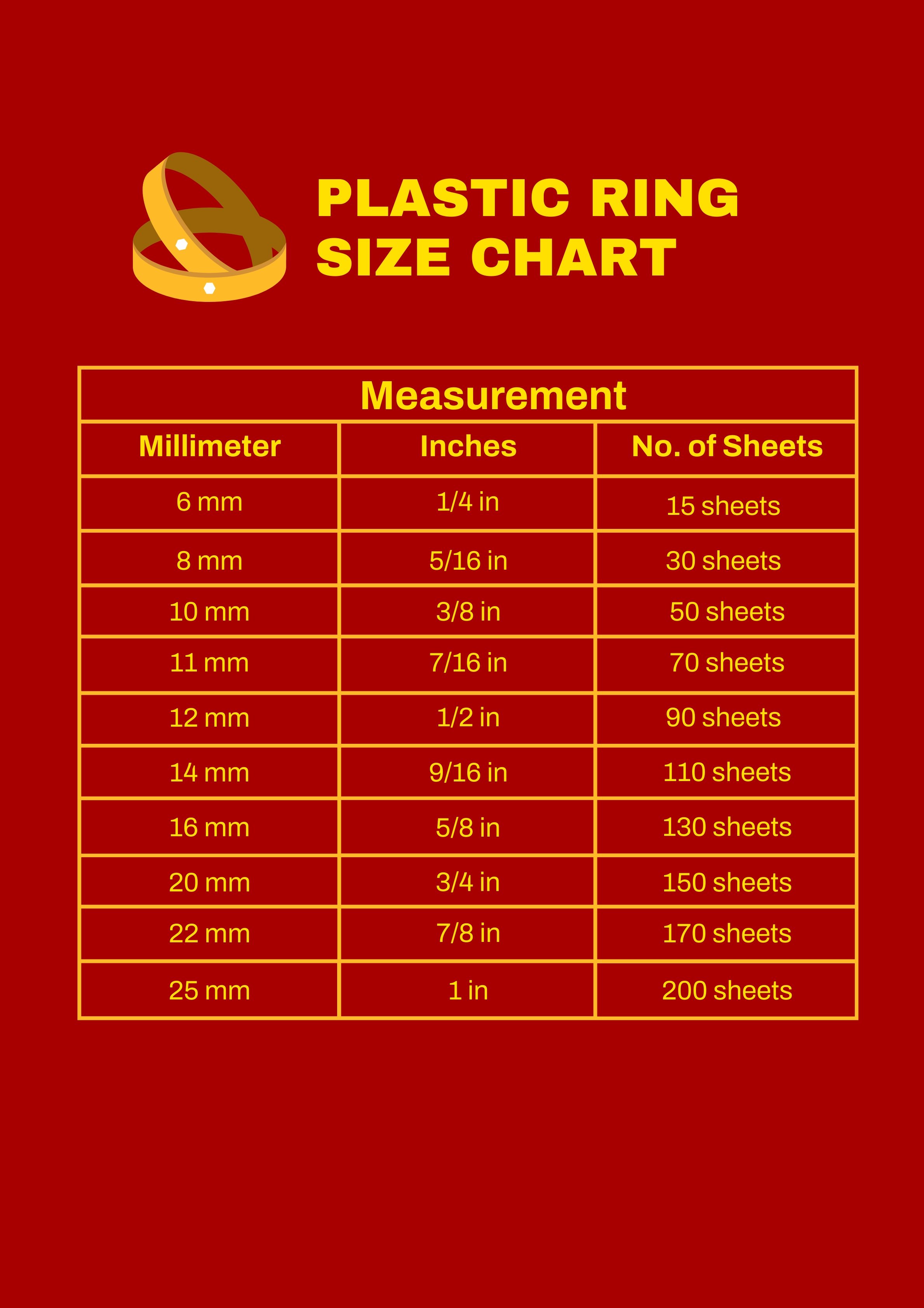 Free Engagement Ring Size Chart - Download in PDF