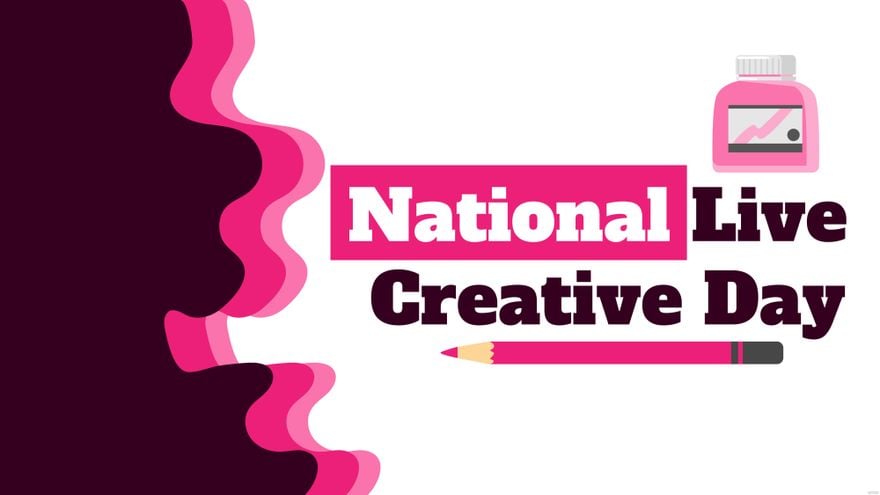 National Live Creative Day Banner Background in PDF, Illustrator, PSD, EPS, SVG, JPG, PNG