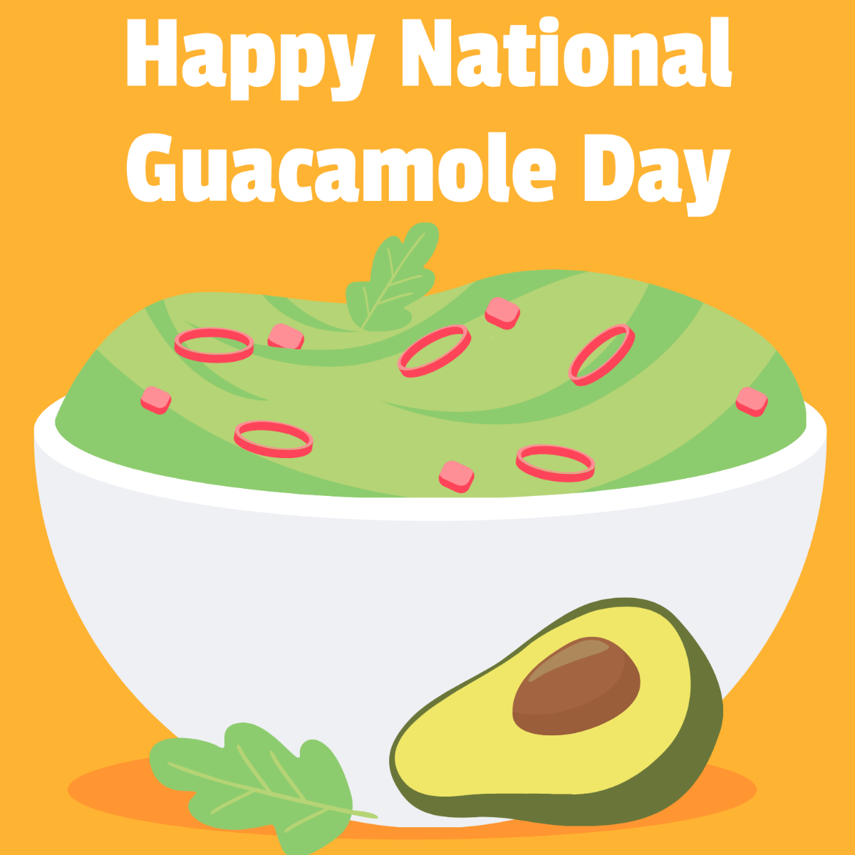 Free Happy National Guacamole Day Vector Template