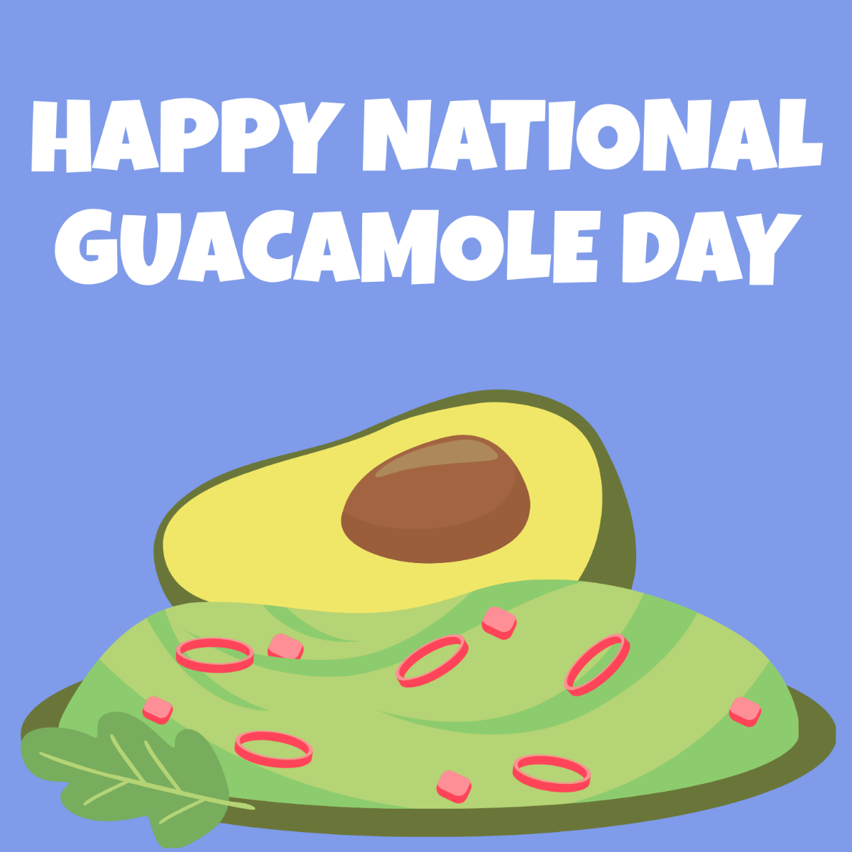 Happy National Guacamole Day Illustration