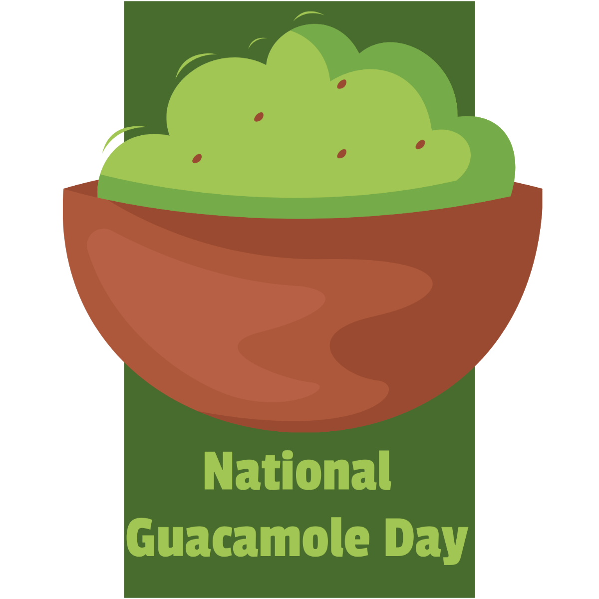 National Guacamole Day Celebration Vector Template