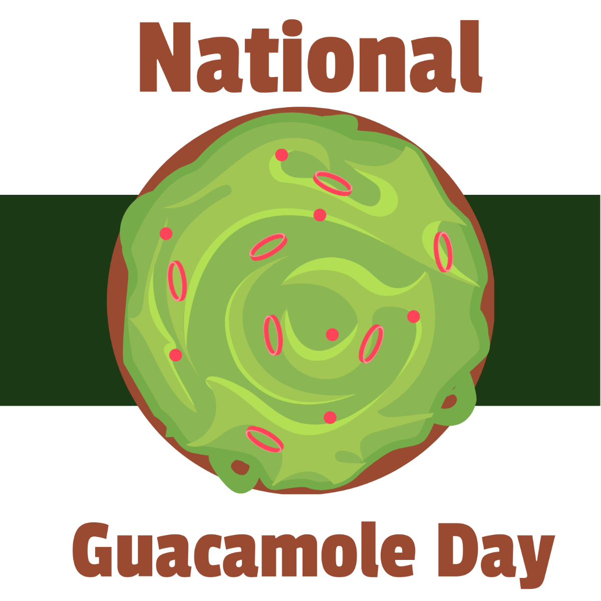 National Guacamole Day Drawing Vector Template