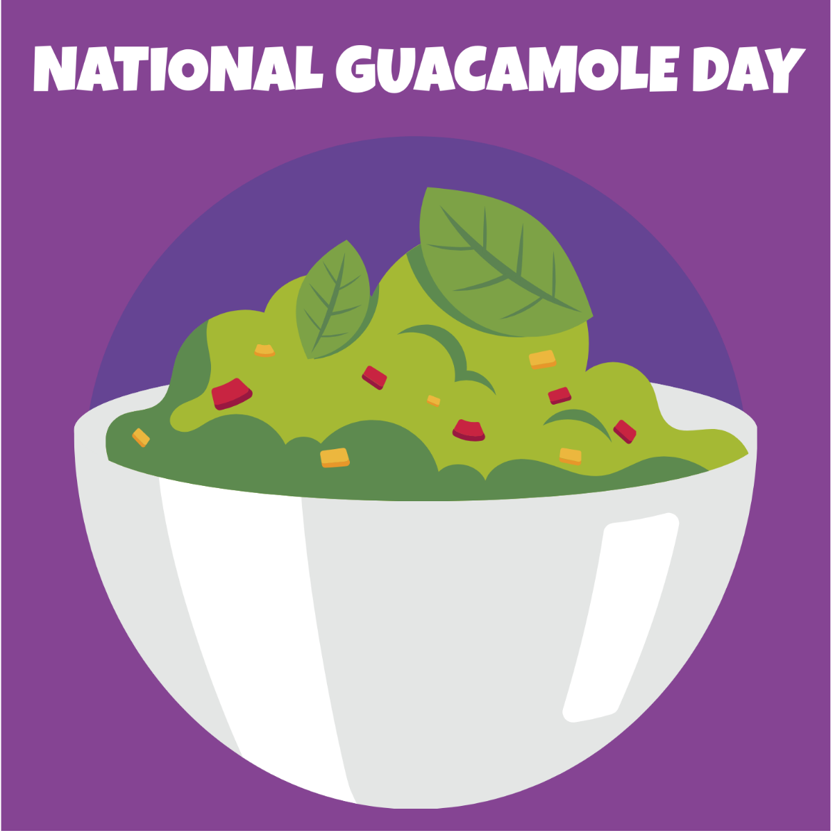 National Guacamole Day Cartoon Vector Template