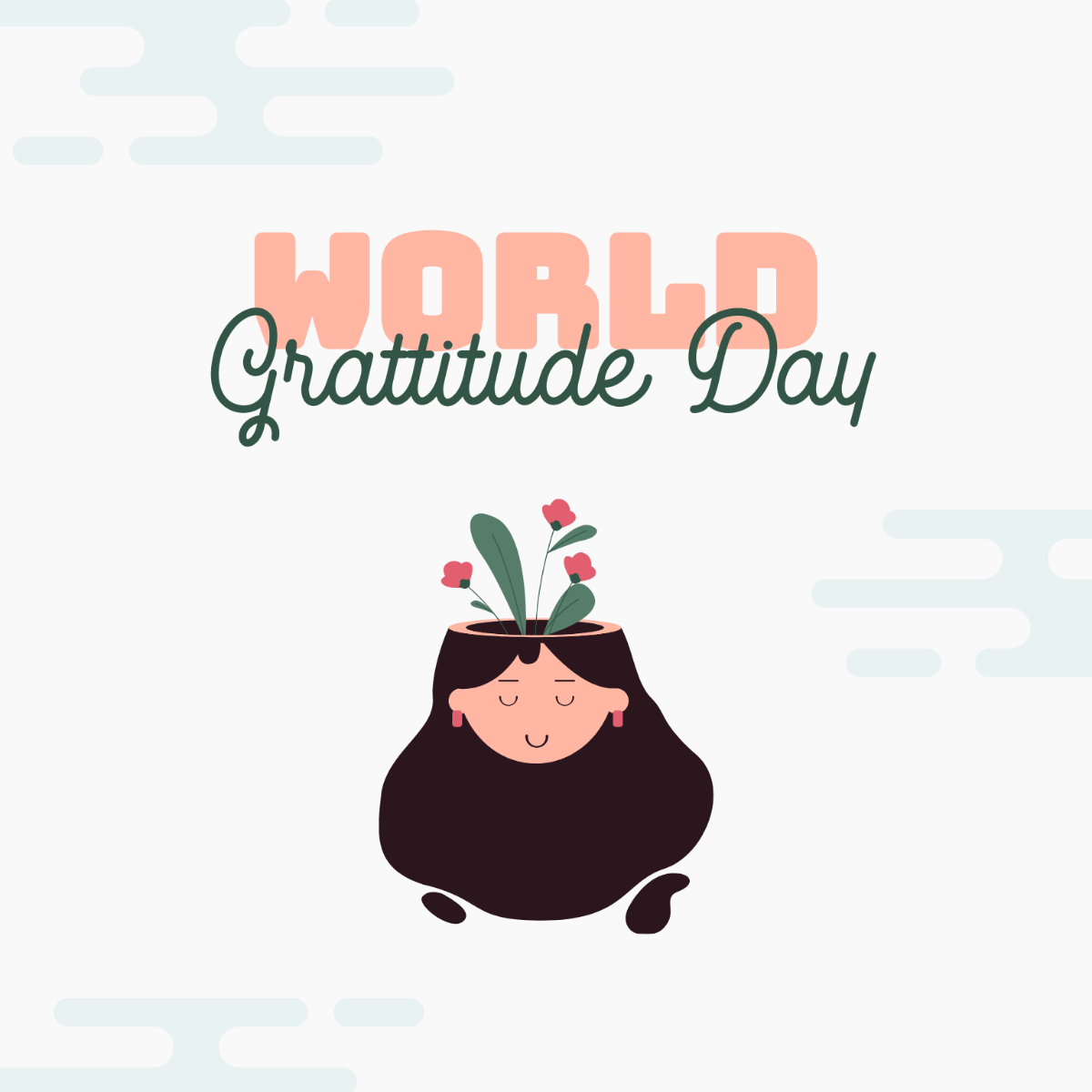 World Gratitude Day Drawing Vector Template