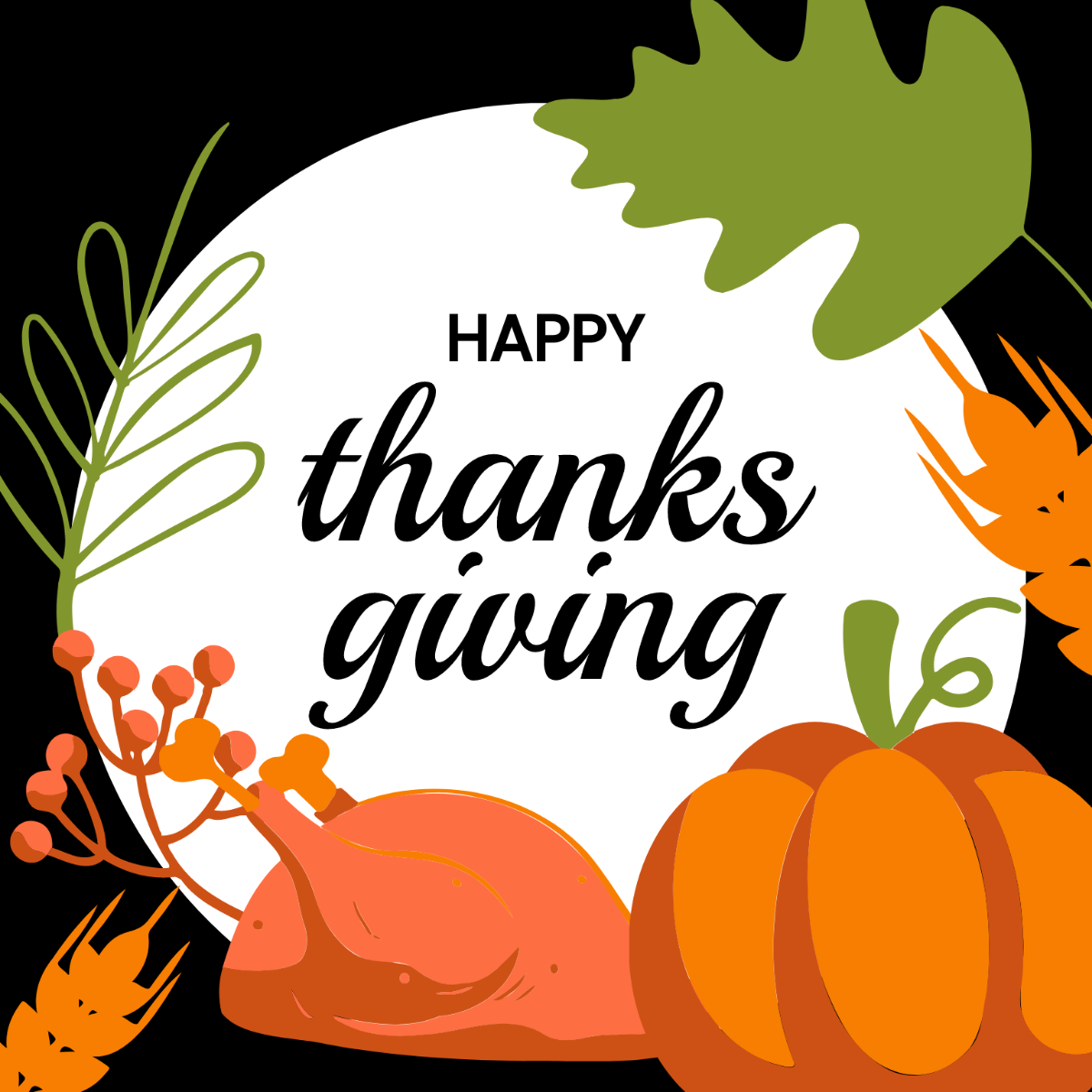 Thanksgiving Poster Clipart Template