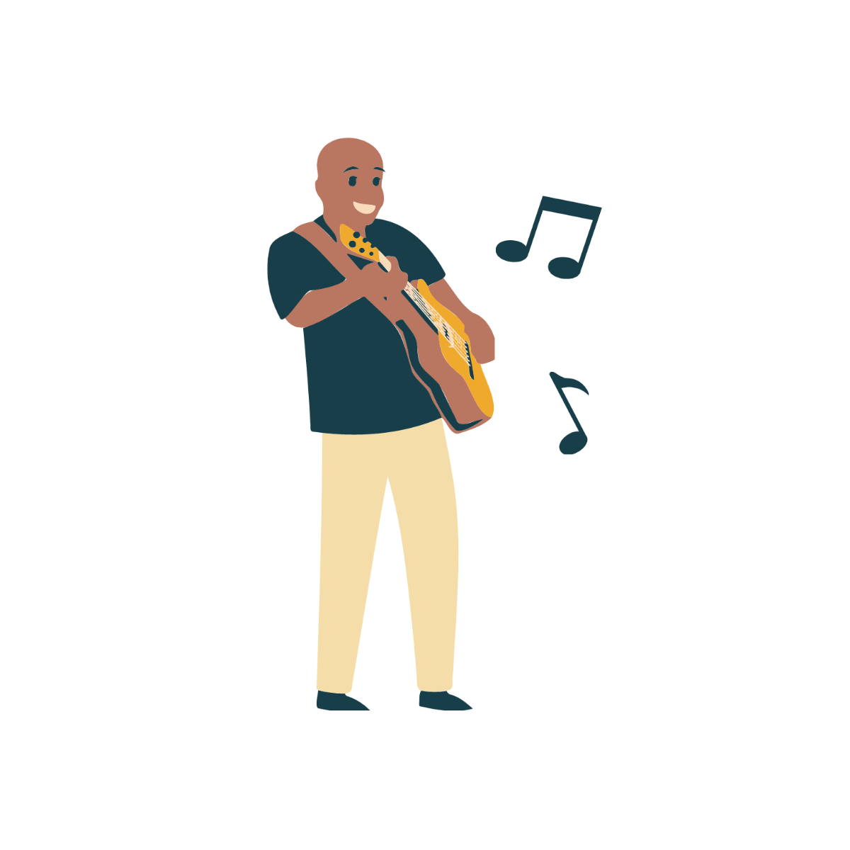 Man Playing Music Clipart Template