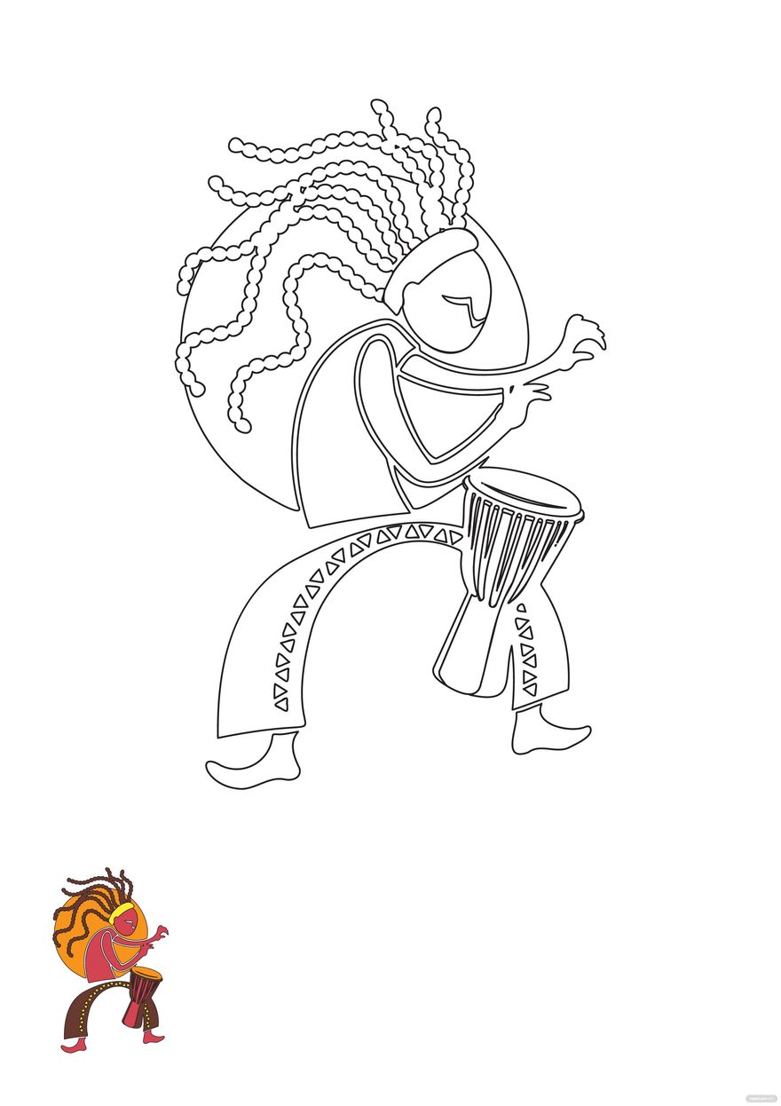 Free Tribal Music Coloring Page