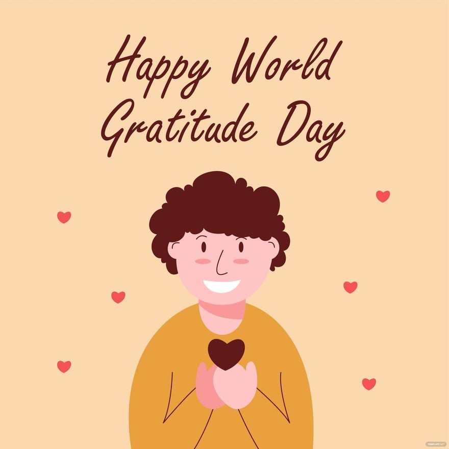 Free Happy World Gratitude Day Illustration in Illustrator, PSD, EPS, SVG, JPG, PNG