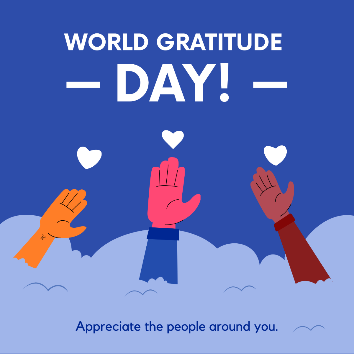 World Gratitude Day Poster Vector Template