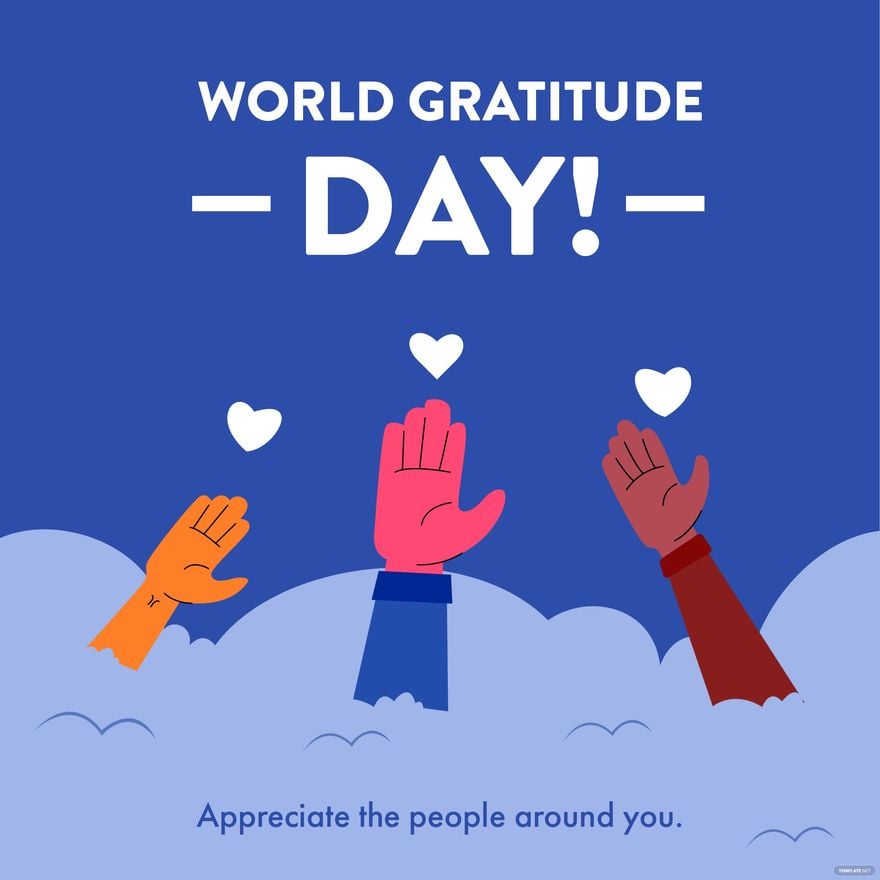 Free World Gratitude Day Poster Vector in Illustrator, PSD, EPS, SVG, JPG, PNG