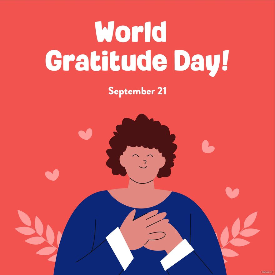 World Gratitude Day Flyer Vector