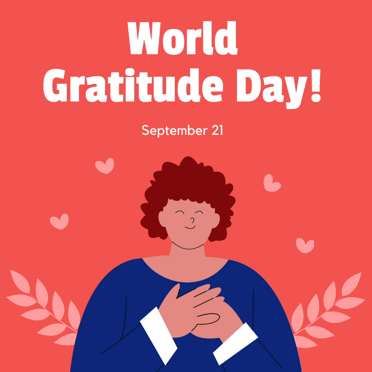 World Gratitude Day Flyer Vector Template