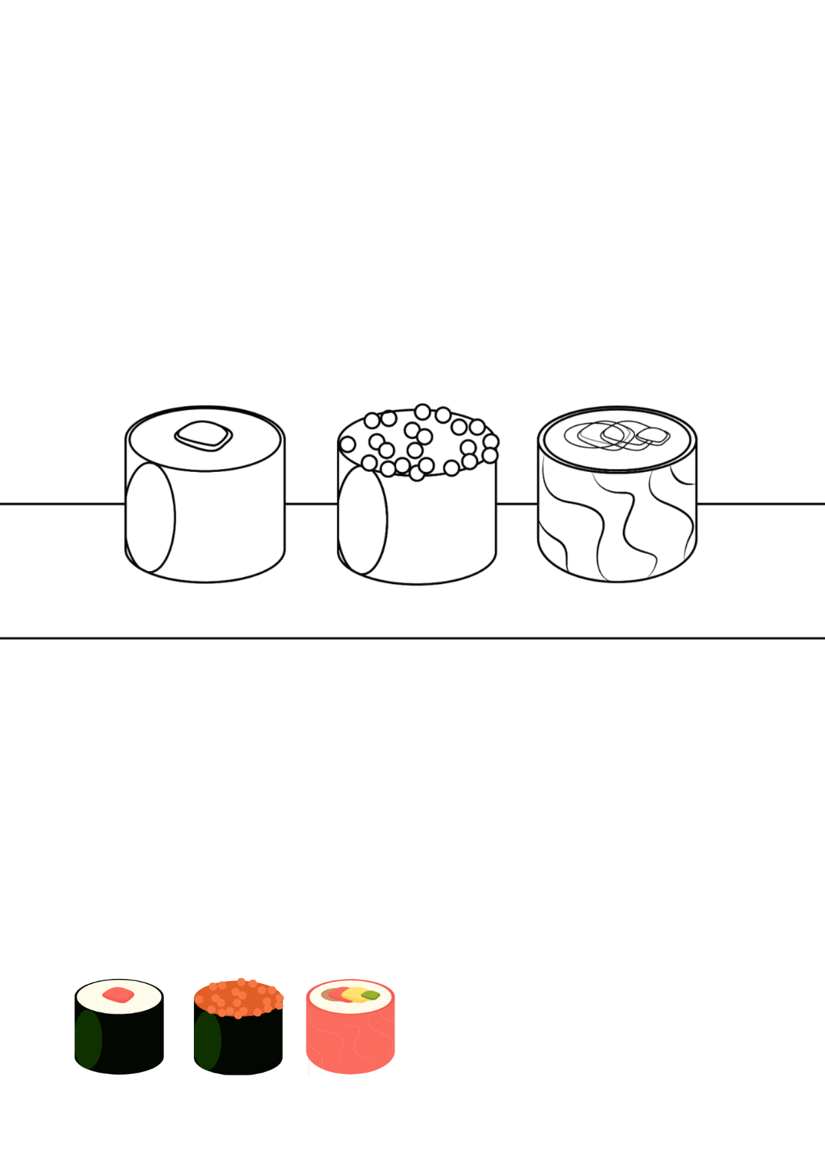 Japanese Food Coloring Page Template