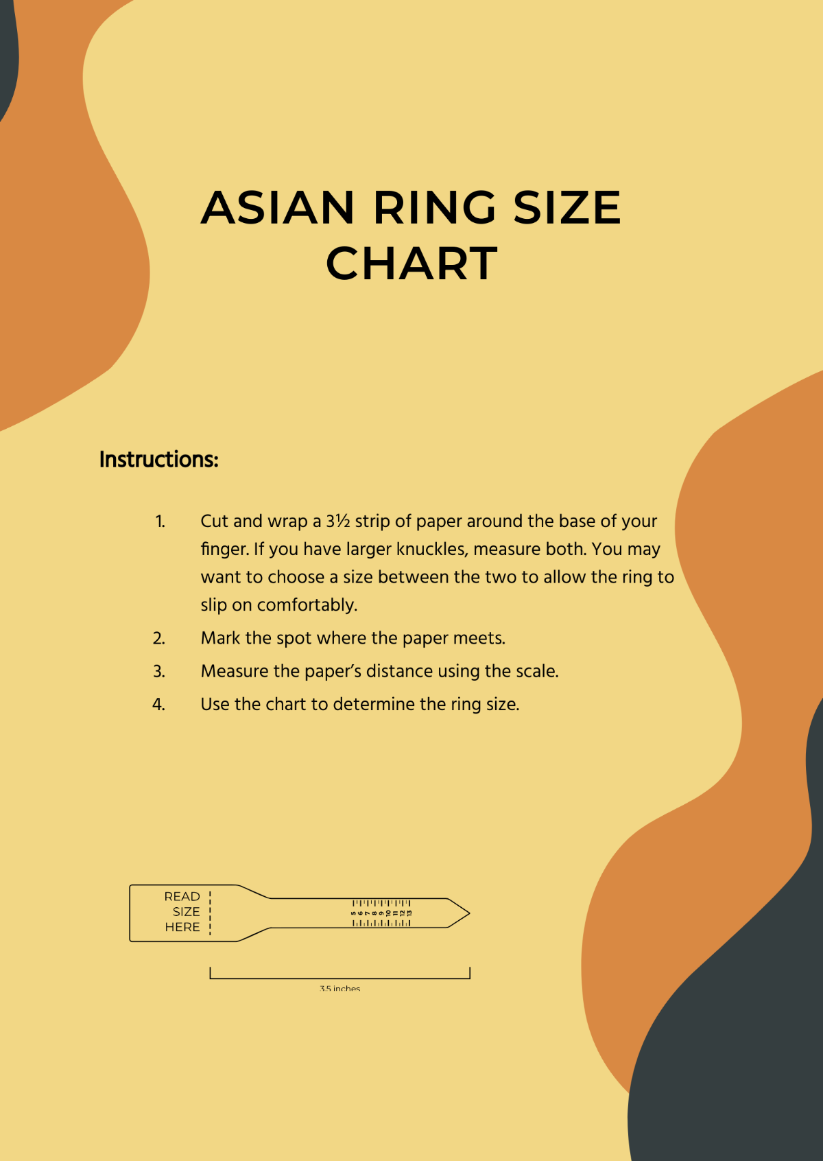 Free Asian Ring Size Chart Template