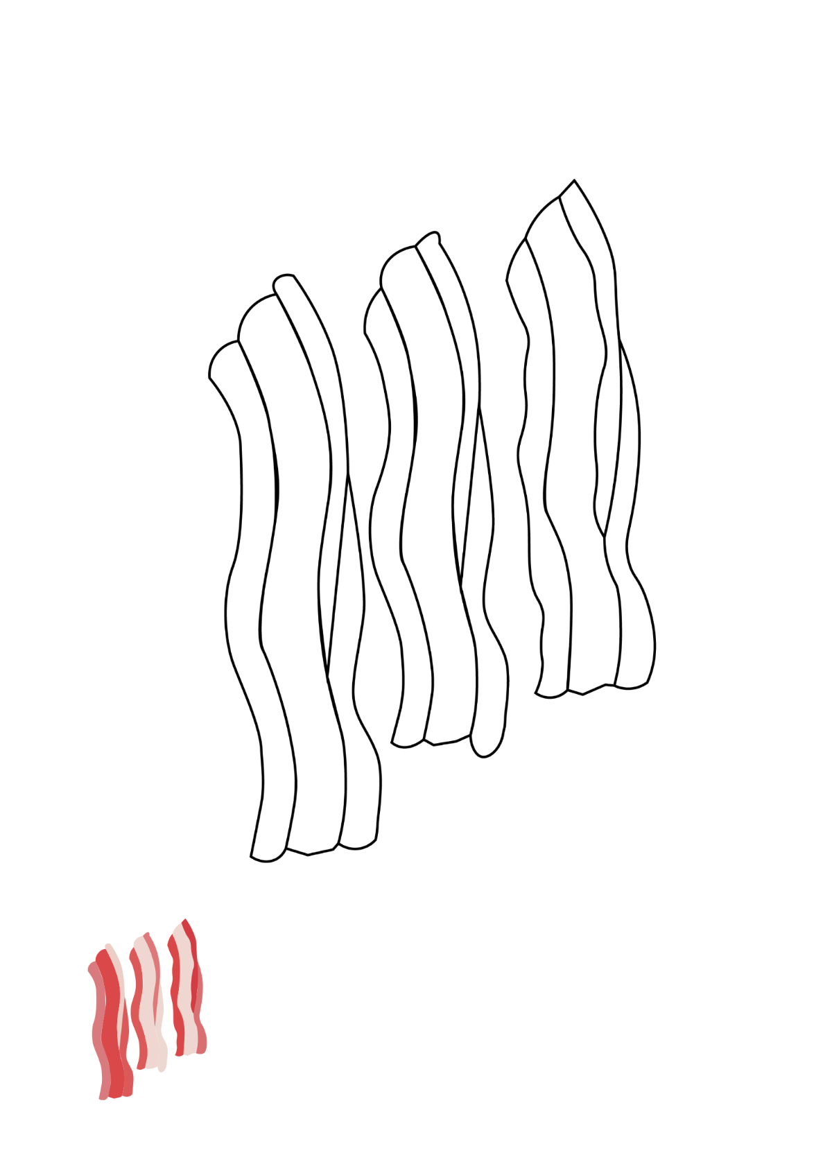 Bacon Coloring Page Template