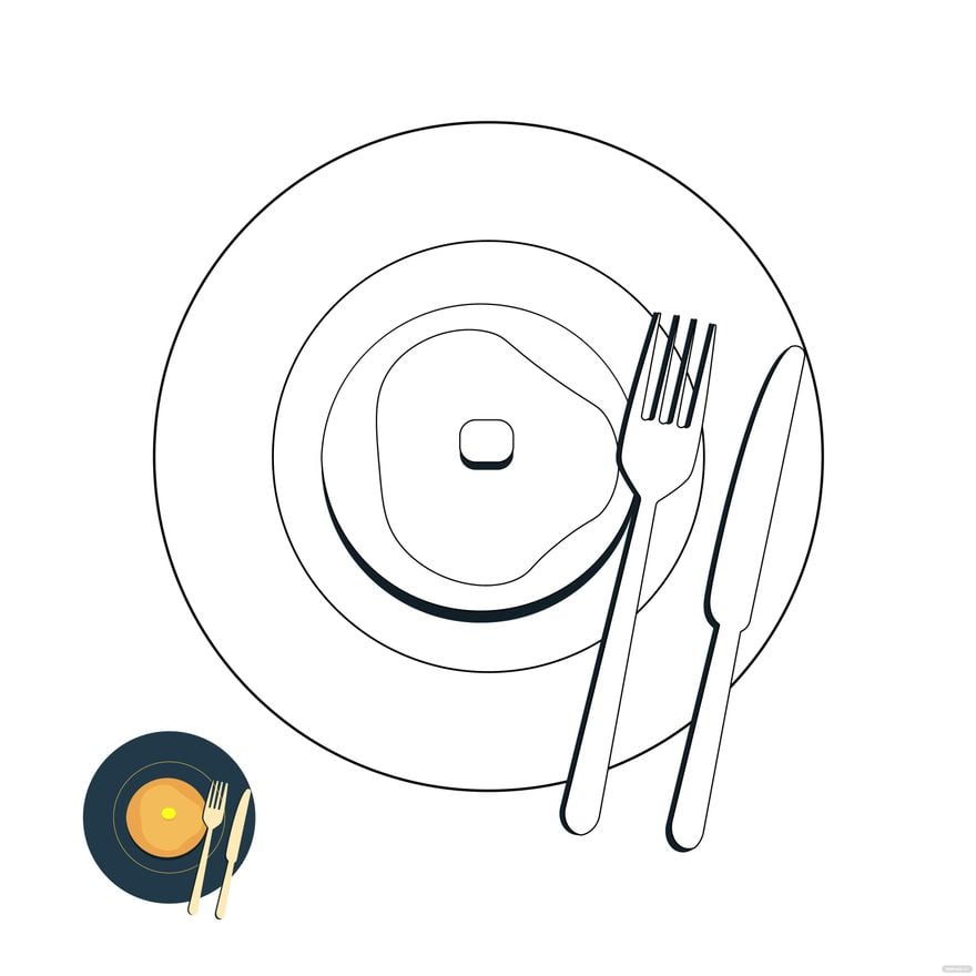 Free Food Plate Coloring Page in PDF, EPS, JPG