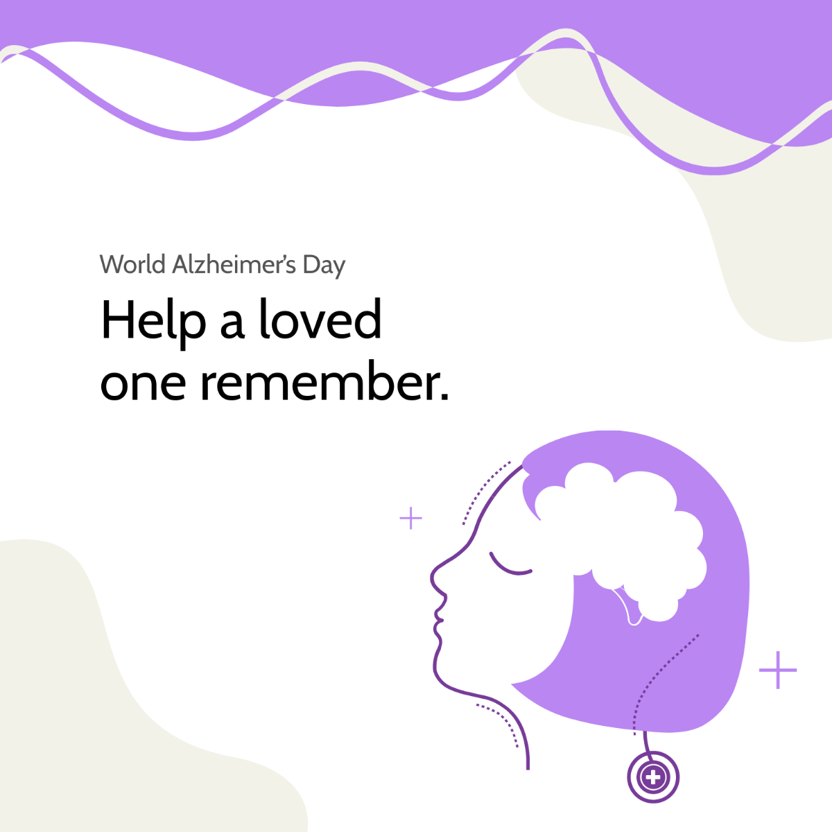 World Alzheimer’s Day Poster Vector Template