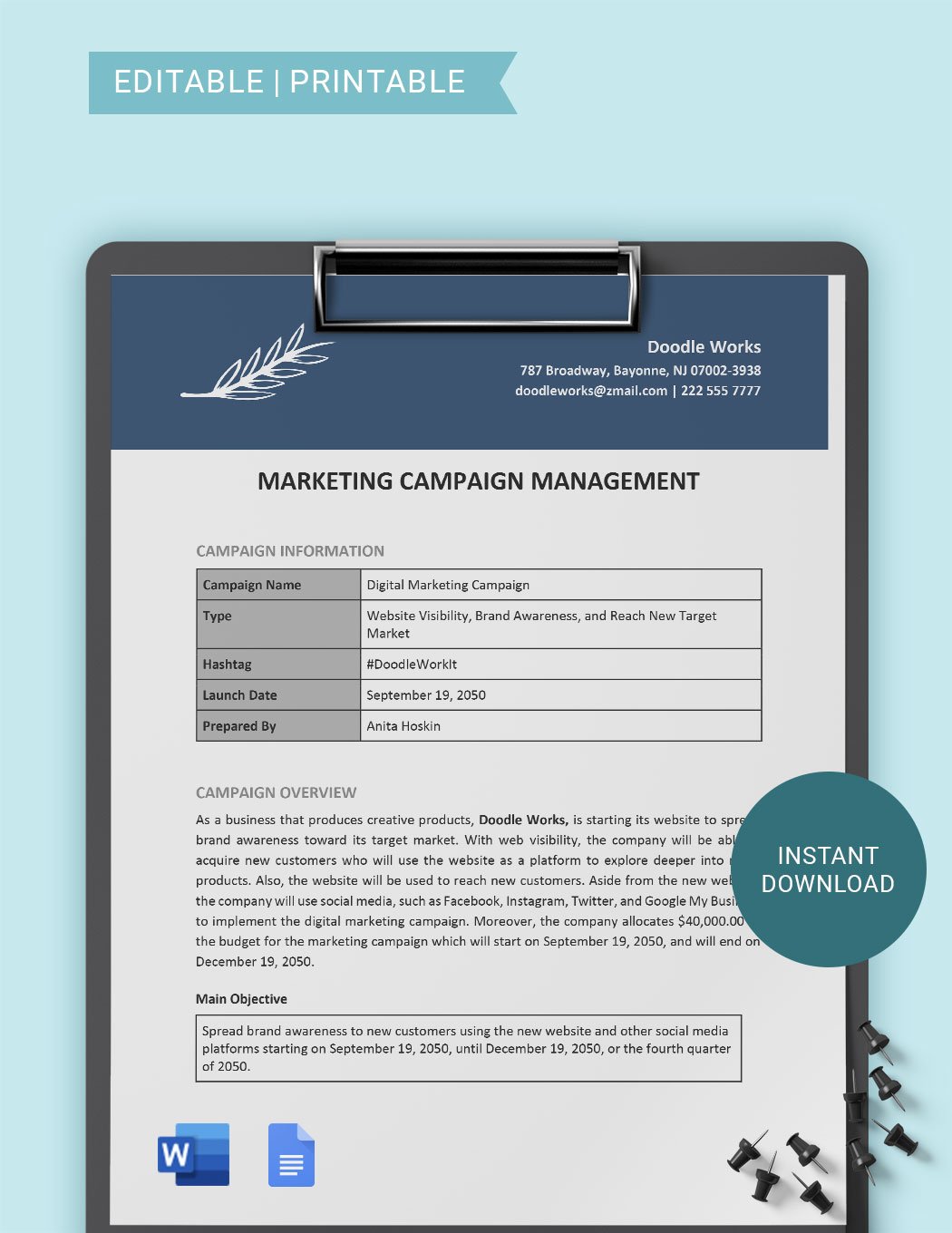 Marketing Campaign Management Template