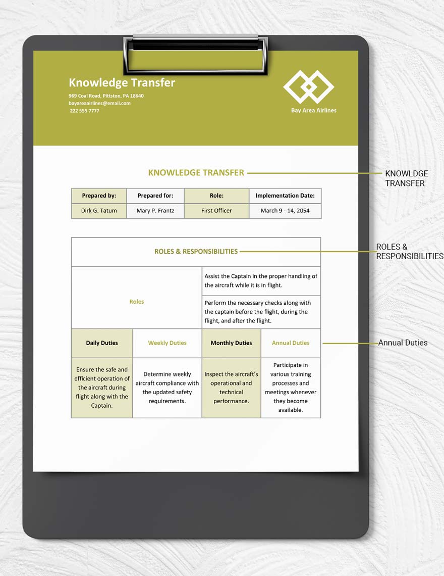 Knowledge Transfer Template Download in Word, Google Docs, Apple
