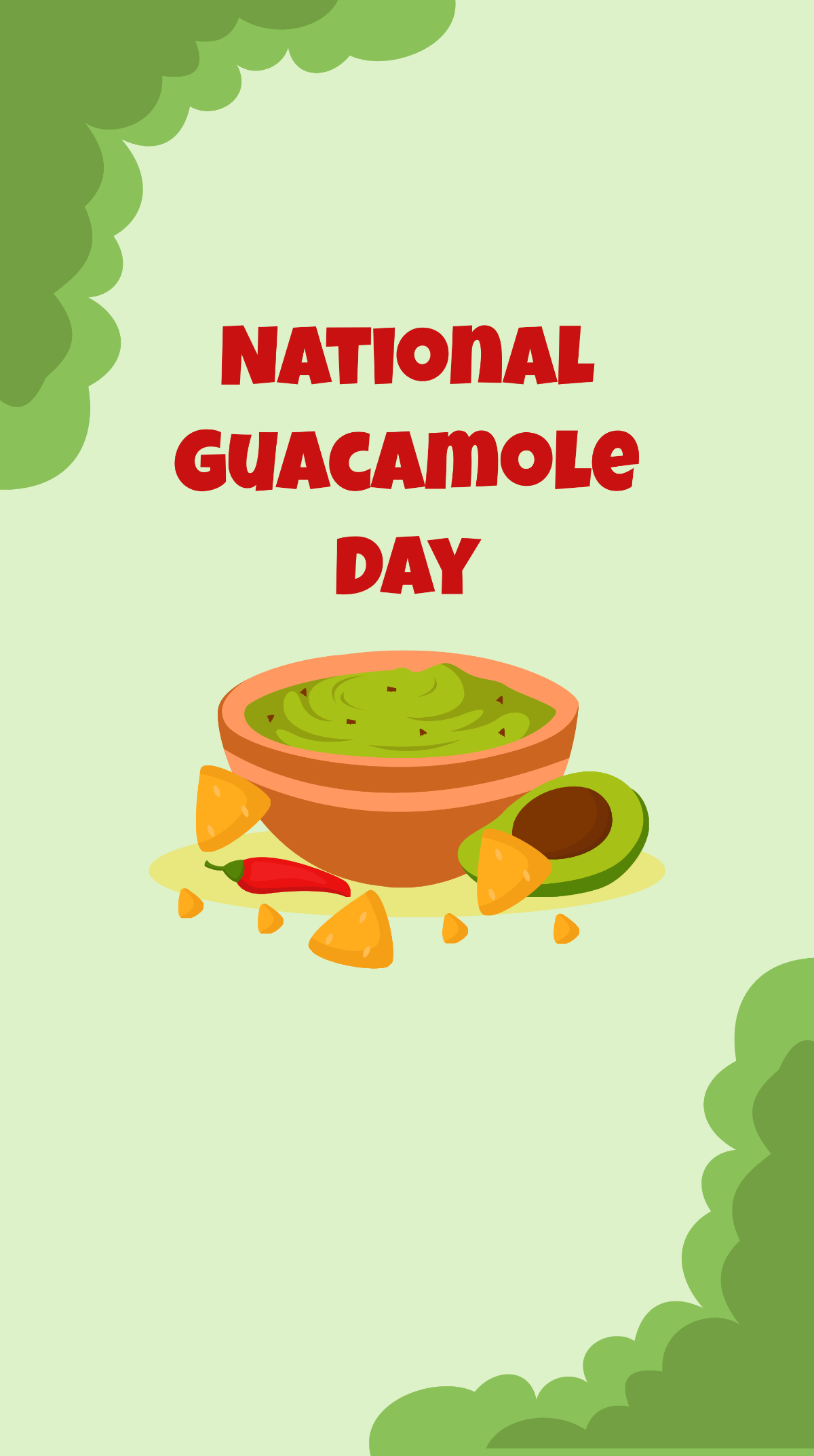 Free National Guacamole Day iPhone Background Template