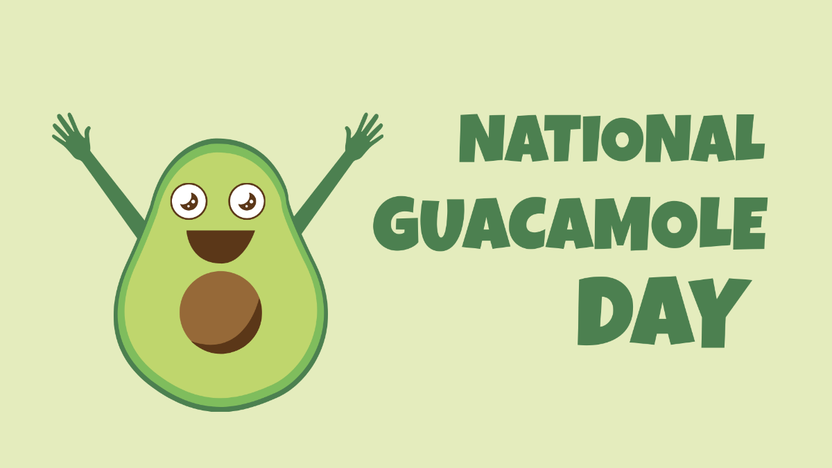 National Guacamole Day Vector Background Template