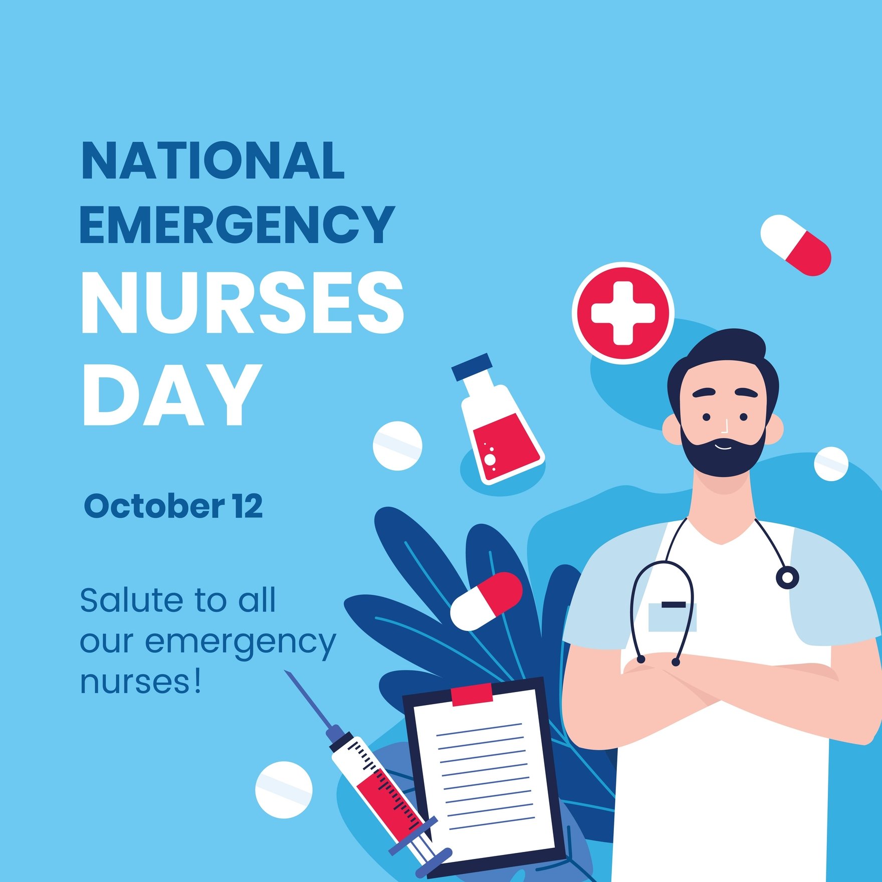 National Emergency Nurse’s Day Banner Background EPS, Illustrator