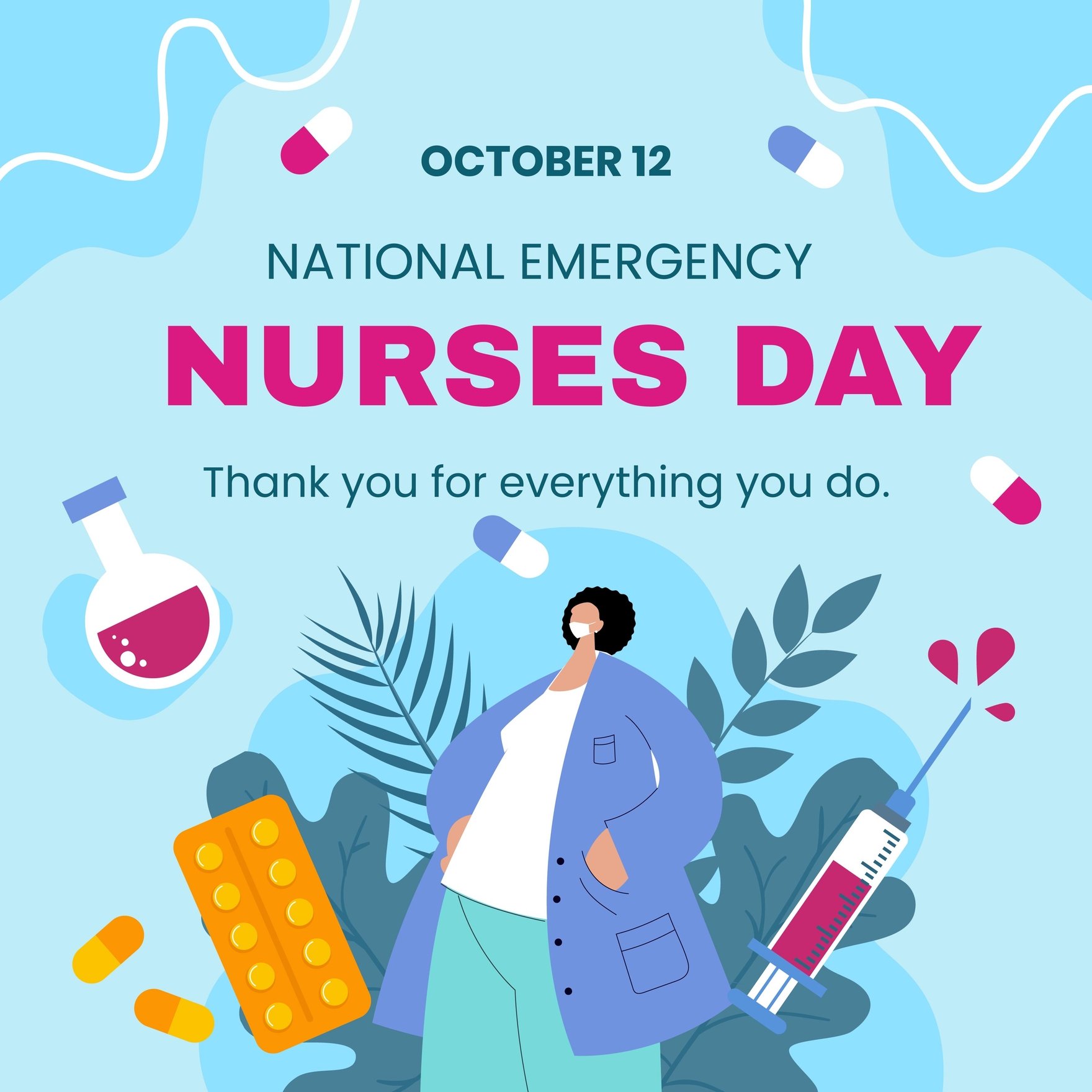 National Emergency Nurse’s Day FB Post in Illustrator, PSD, EPS, SVG, JPG, PNG