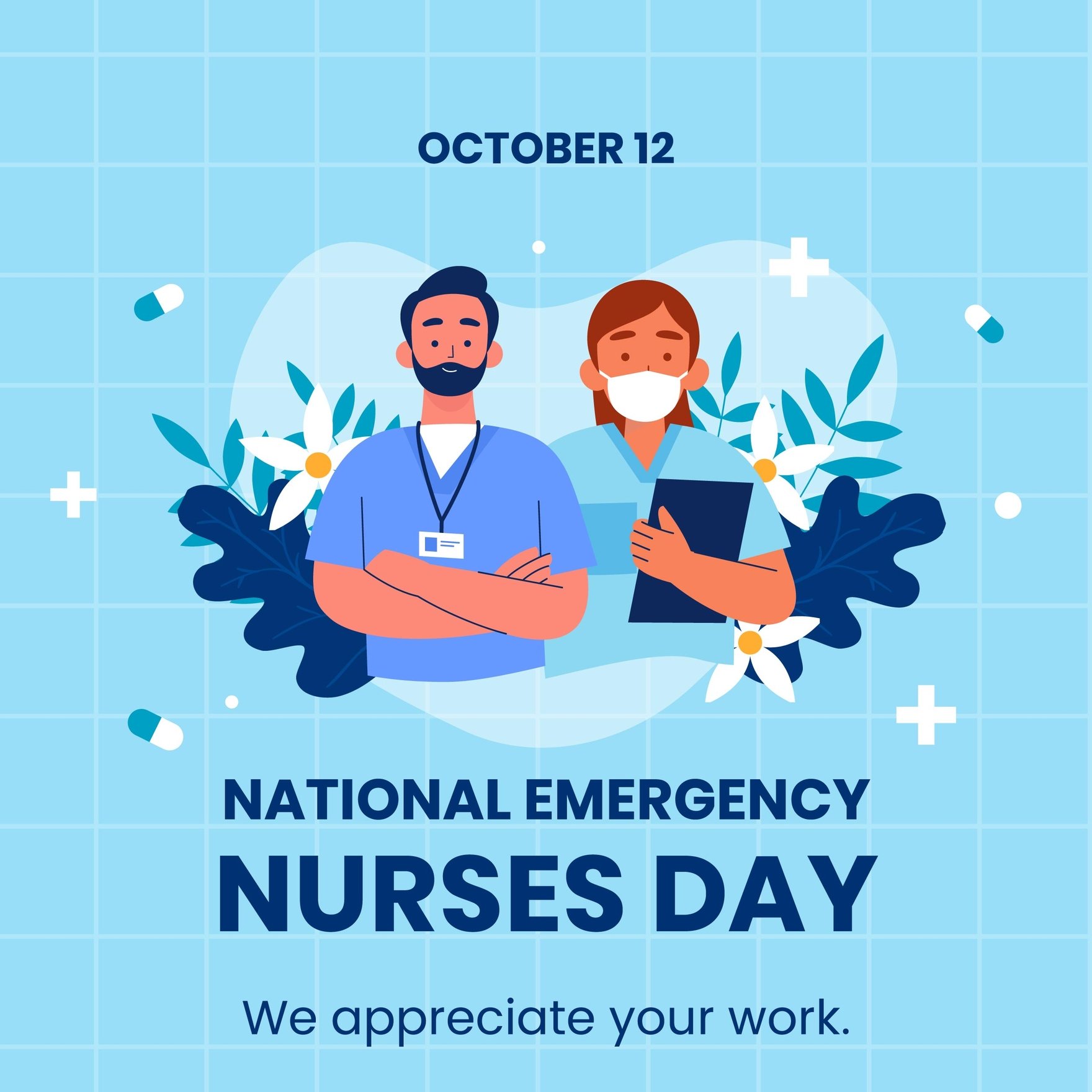 National Emergency Nurse’s Day Whatsapp Post in PSD, Illustrator, SVG