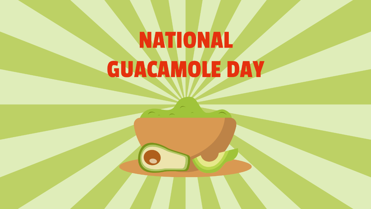 Free National Guacamole Day Cartoon Background Template