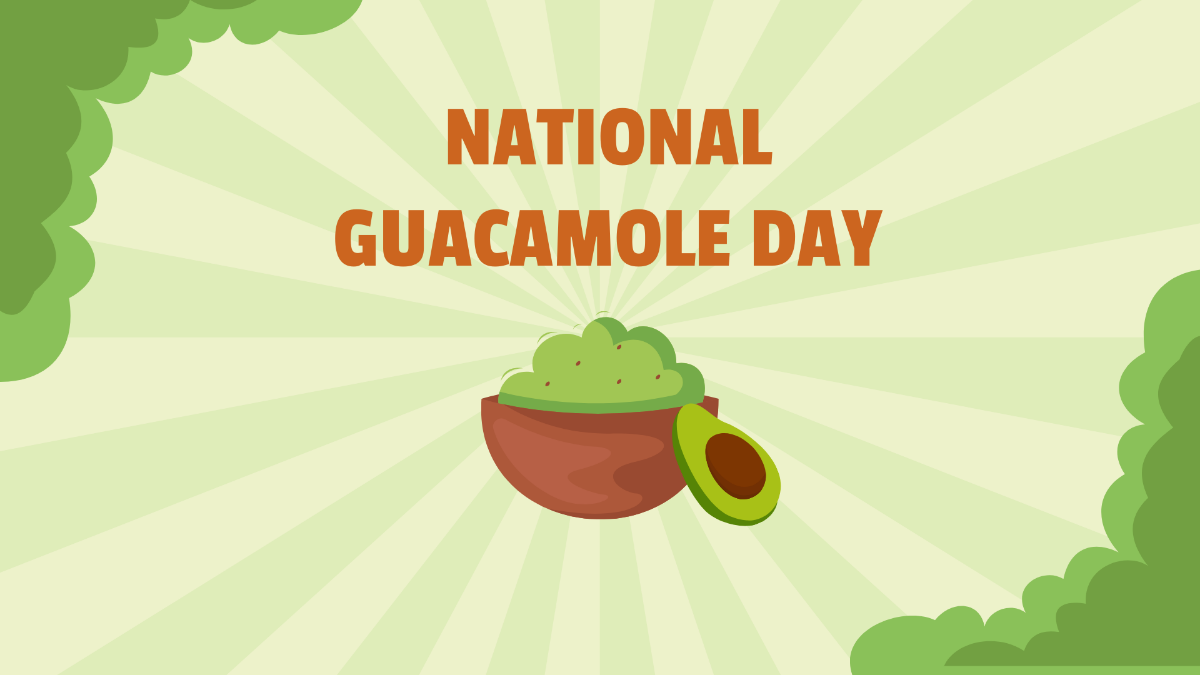 National Guacamole Day Drawing Background Template