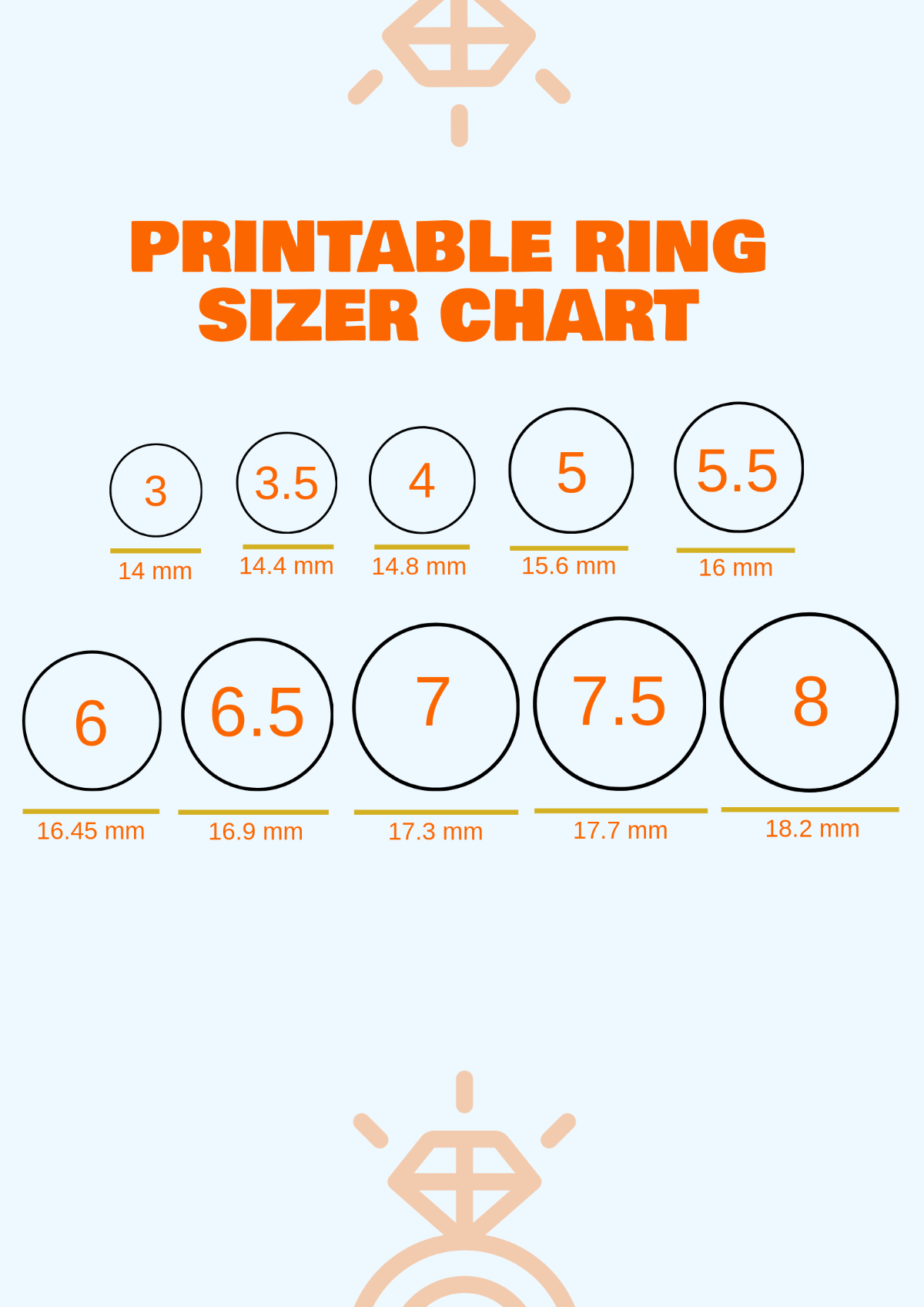 Personal Printable Ring Sizer Chart Template