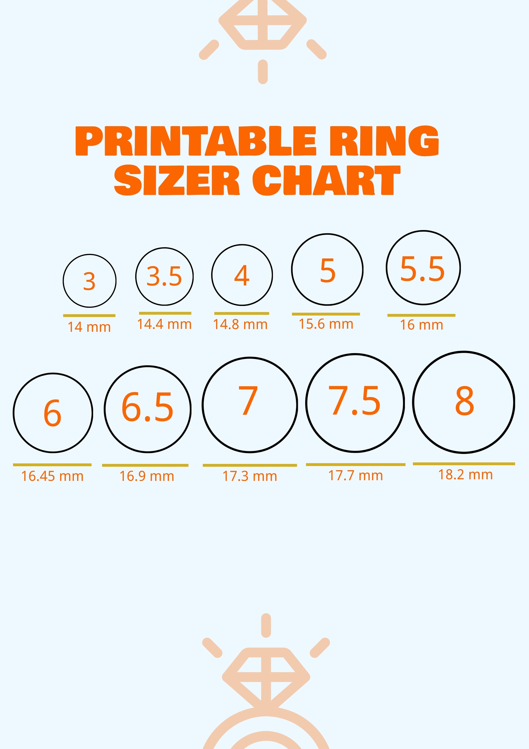 Printable Ring Size Chart Ring Sizer Tool Find Your Ring 
