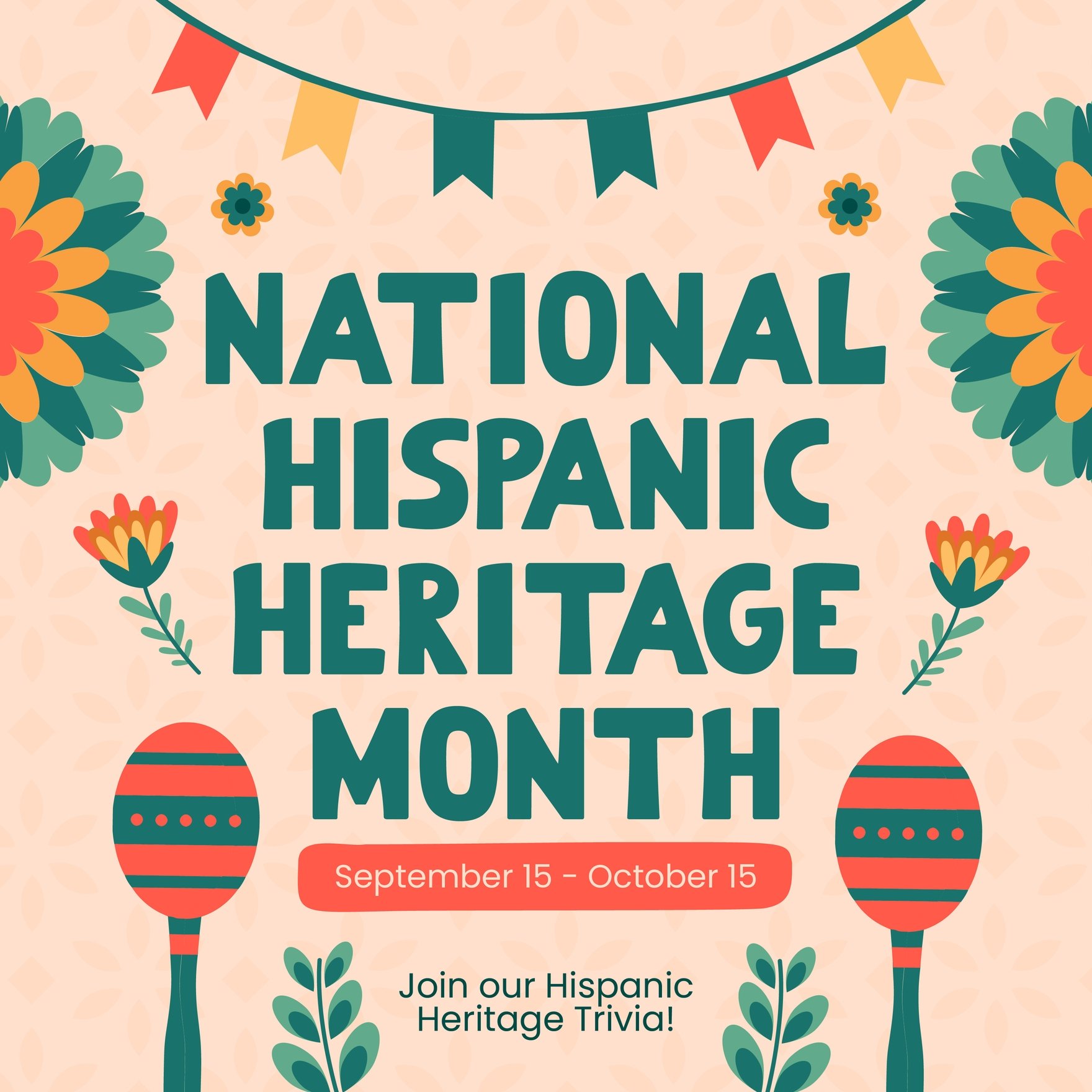 Free National Hispanic Heritage Month Instagram Post in Illustrator, PSD, EPS, SVG, JPG, PNG