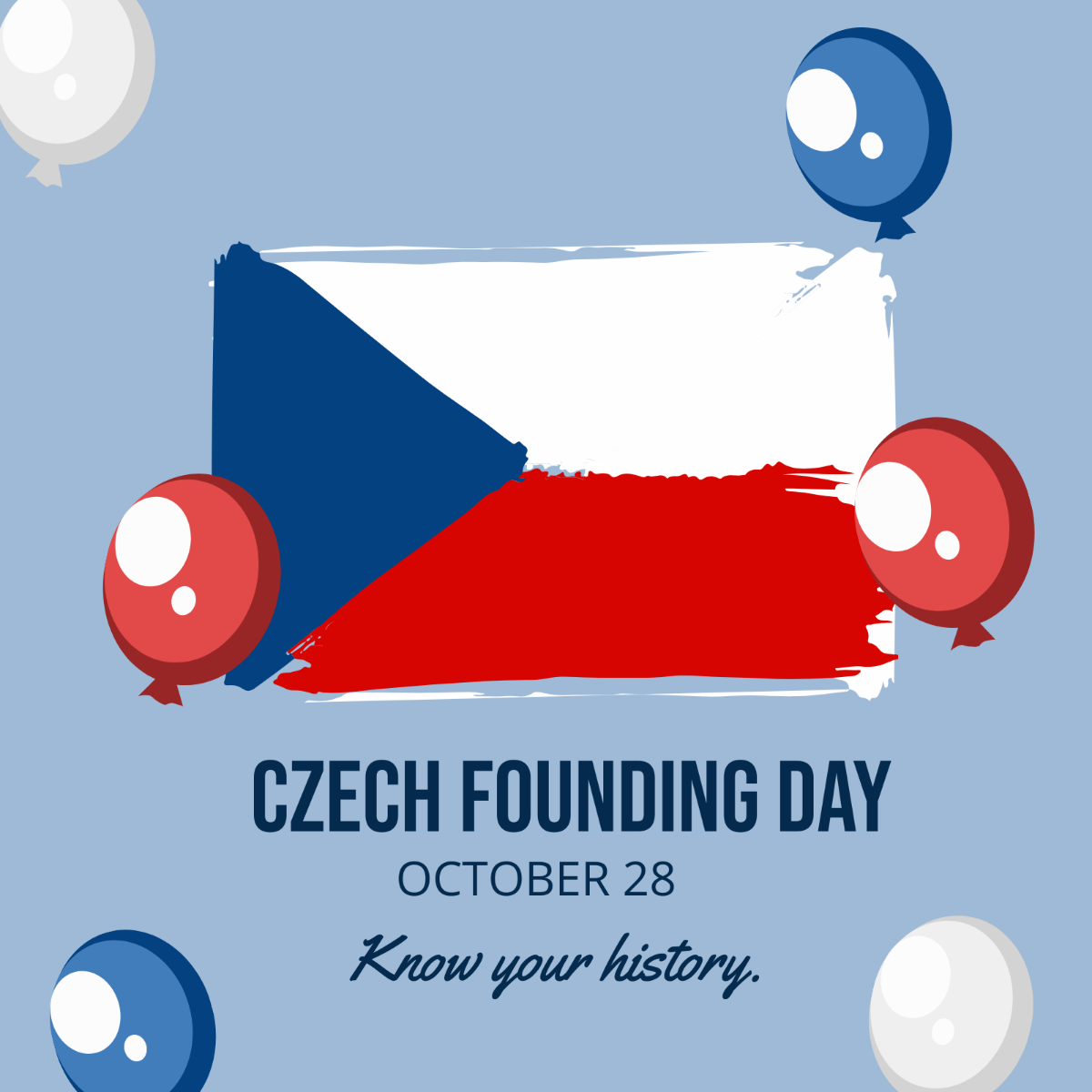 Czech Founding Day Whatsapp Post Template